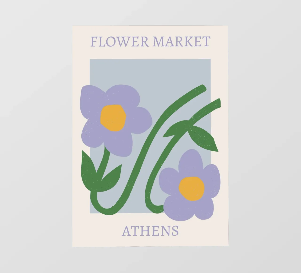Mercato dei fiori di Atene Stampa fiori viola - Floreale astratto pellicola backlit da homdeco
