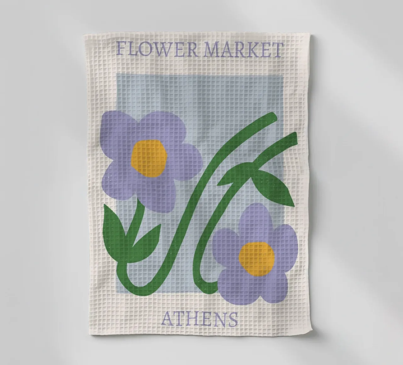 Mercato dei fiori di Atene Stampa fiori viola - Floreale astratto canovaccio da cucina da homdeco