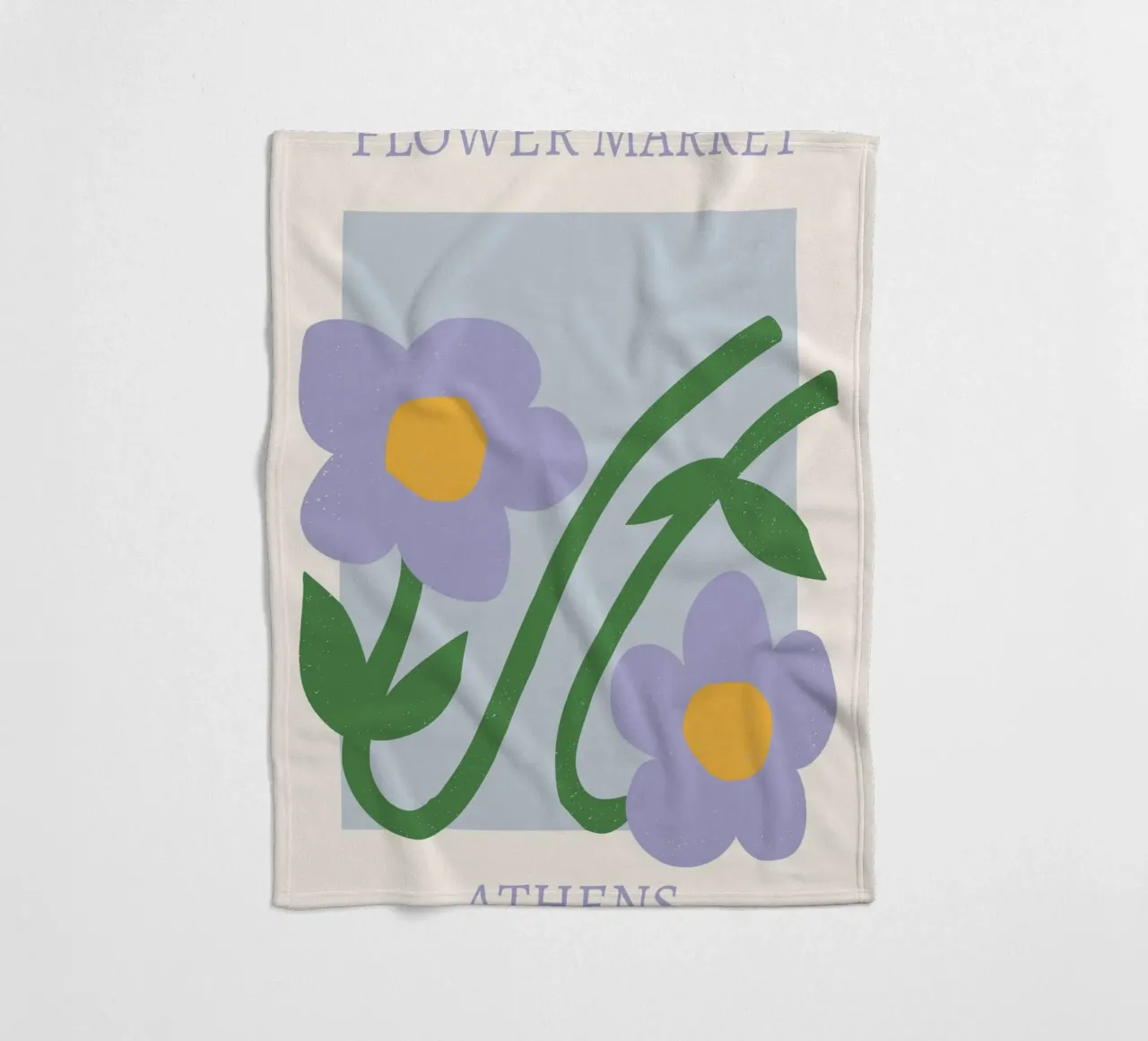 Mercato dei fiori di Atene Stampa fiori viola - Floreale astratto coperta in pile da homdeco