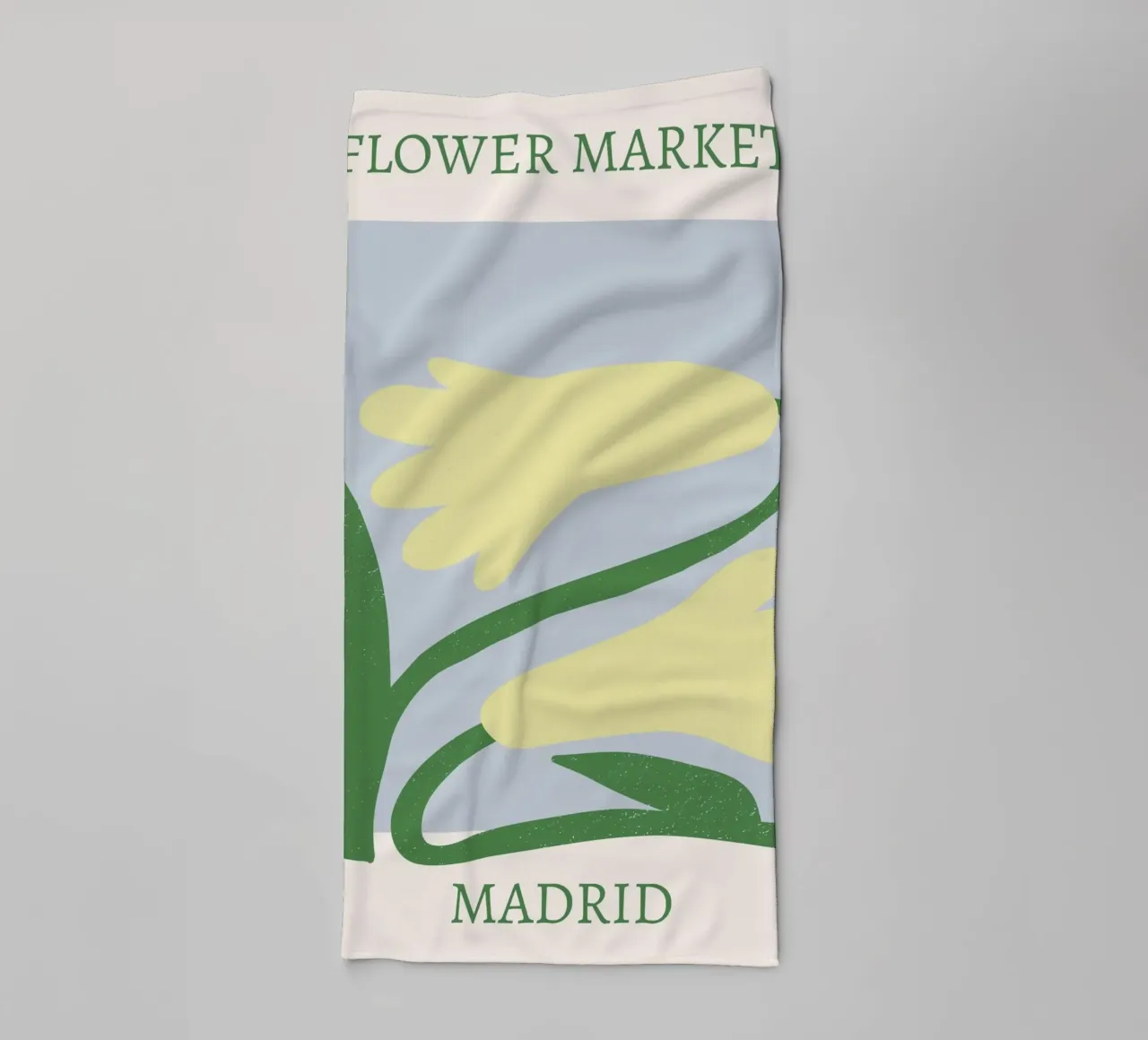 Madrid Flower Market Yellow Bells Print - Modern Floral towel by homdeco