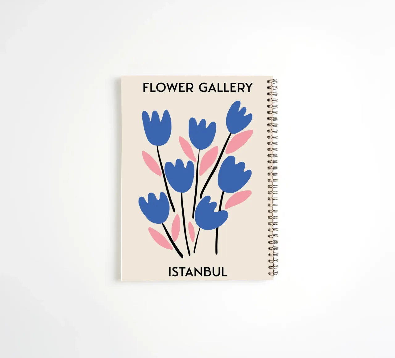 Istanbul Flower Gallery Blue Tulips Print - Modern spiral notebook by homdeco
