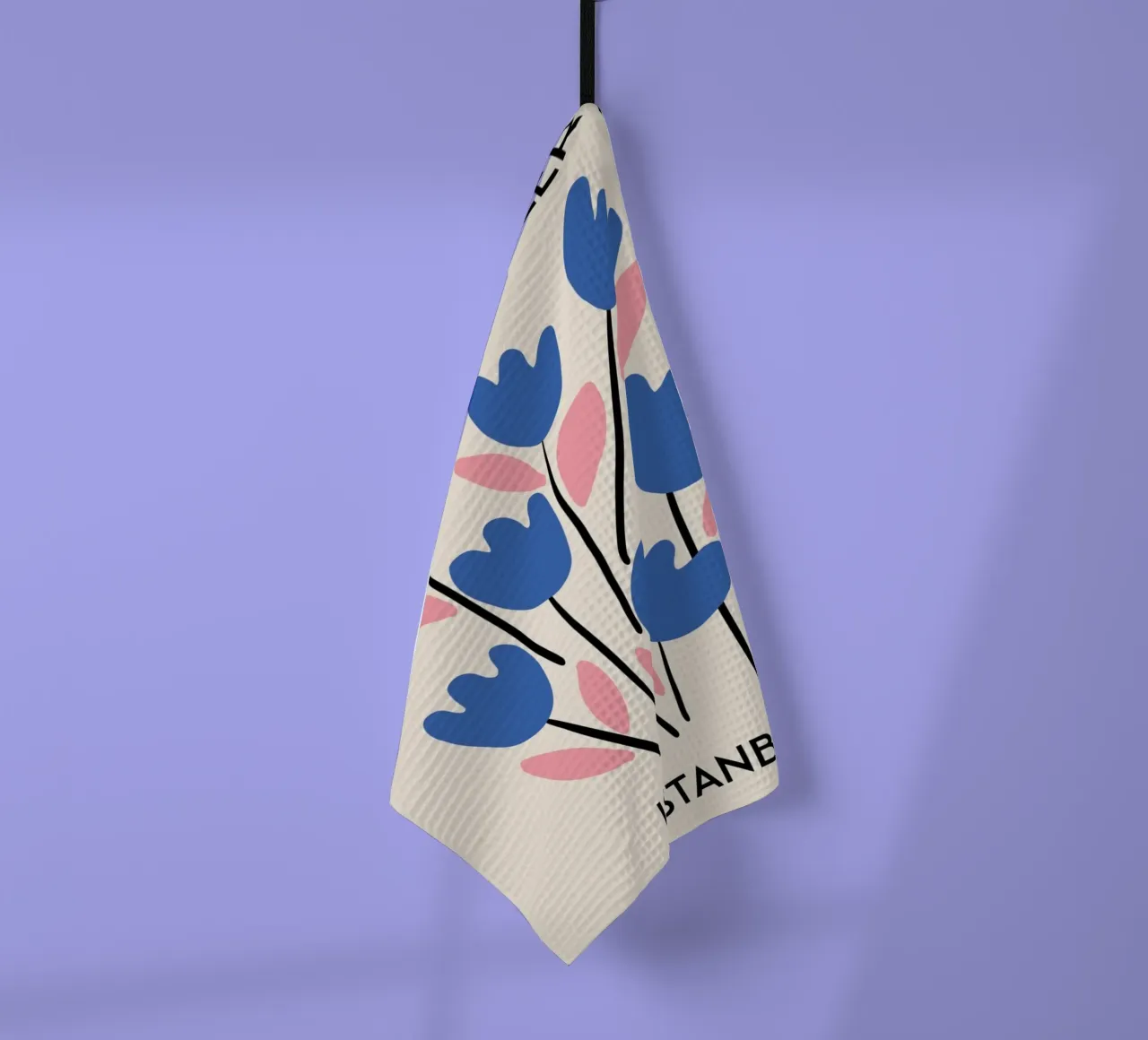 Istanbul Flower Gallery Blue Tulips Print - Modern tea towel by homdeco