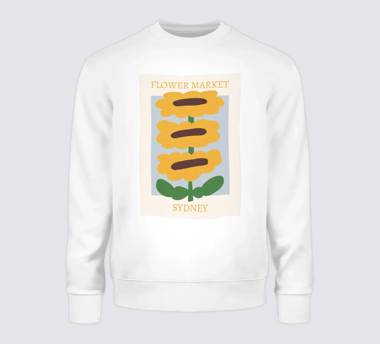 Sydney Flower Market Sunflowers Print - Minimalist Art sweatshirt by homdeco