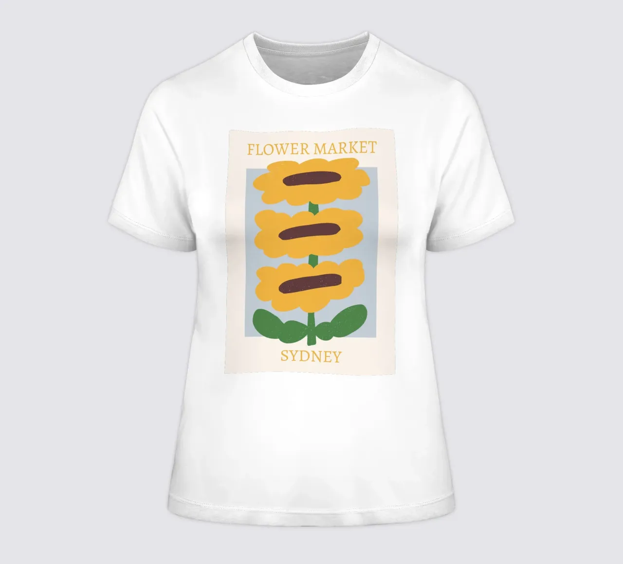 Sydney Flower Market Sunflowers Print - Minimalist Art women's fitted t-shirt by homdeco