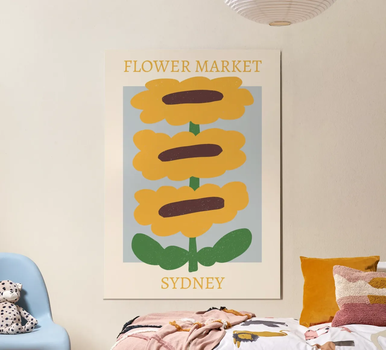 Sydney Flower Market Sunflowers Print - Minimalist Art forex plate by homdeco