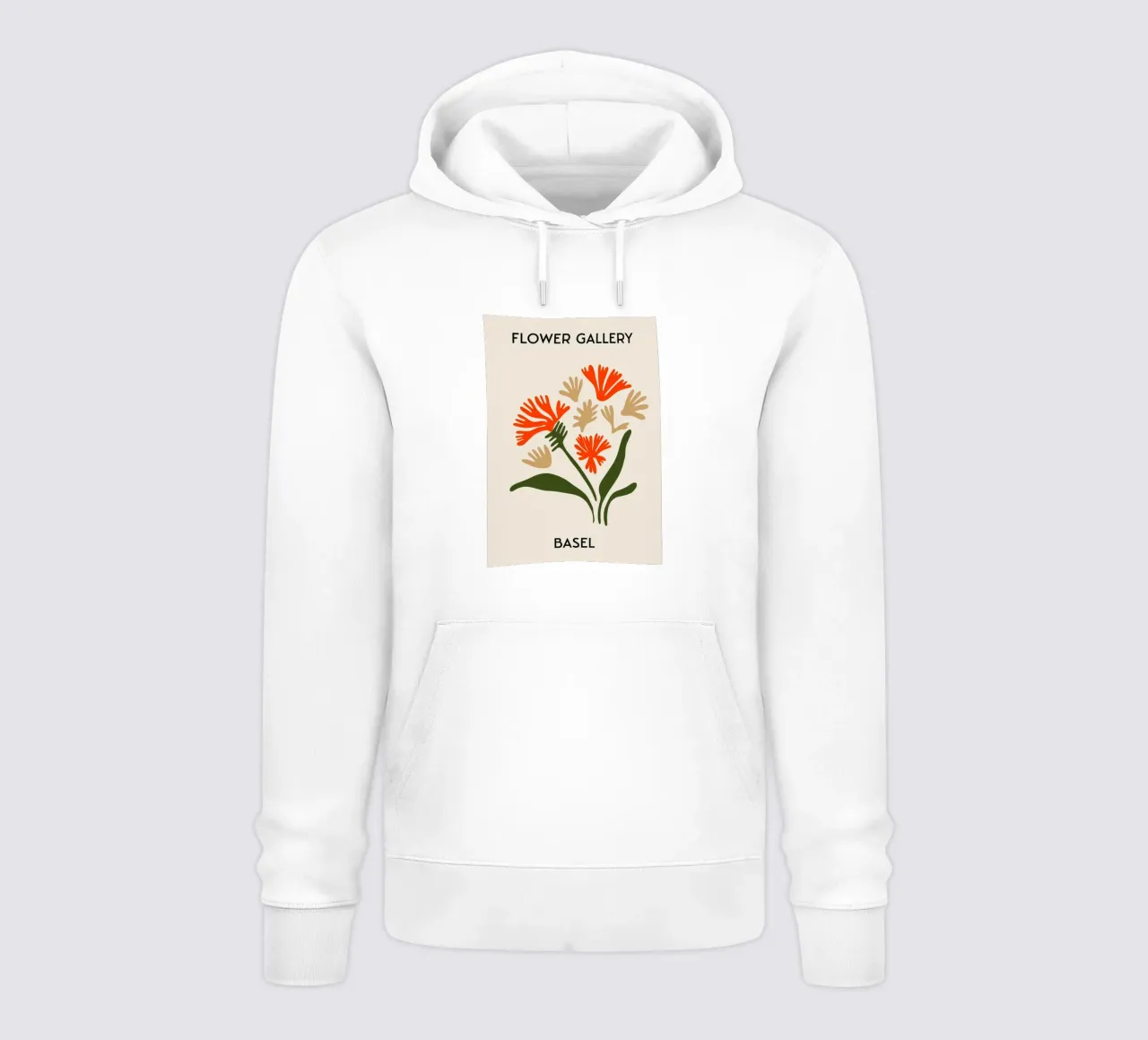 Basel Flower Gallery Impresión abstracta de flores rojas sudadera con capucha de homdeco