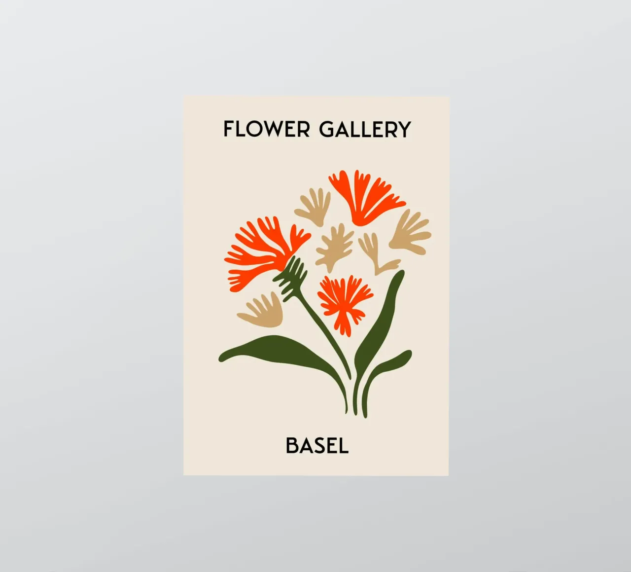 Basel Flower Gallery Abstract Red Blooms Print sticker by homdeco