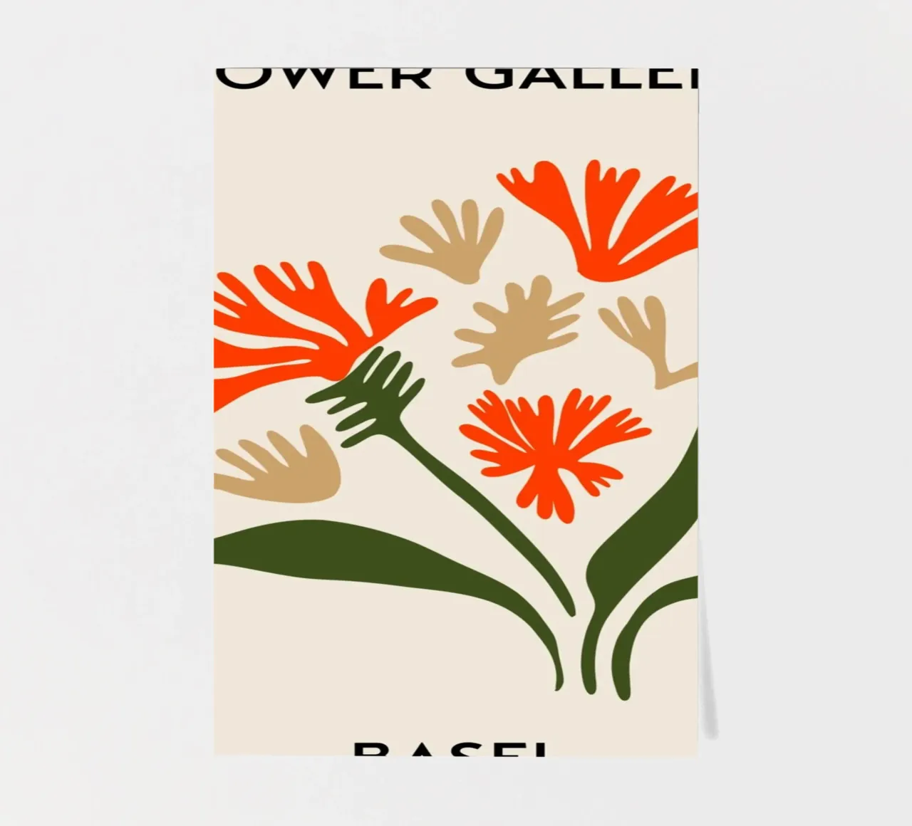 Basel Flower Gallery Abstrakte Rote Blüten Druck Stickerbogen von homdeco
