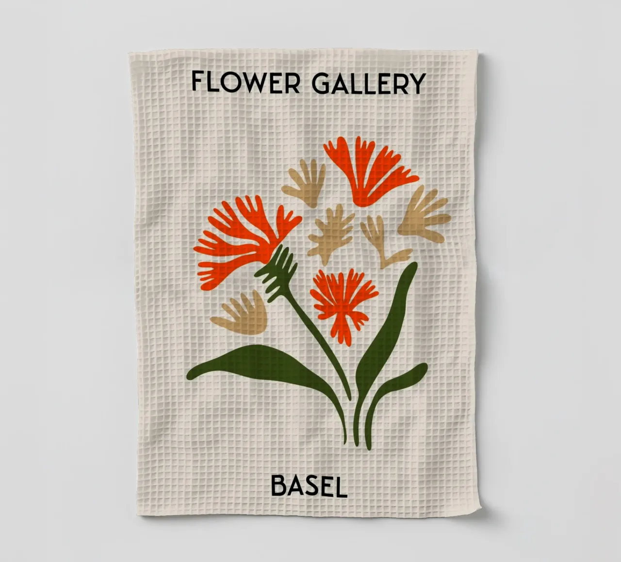 Basel Flower Gallery Impression abstraite de fleurs rouges torchon de homdeco