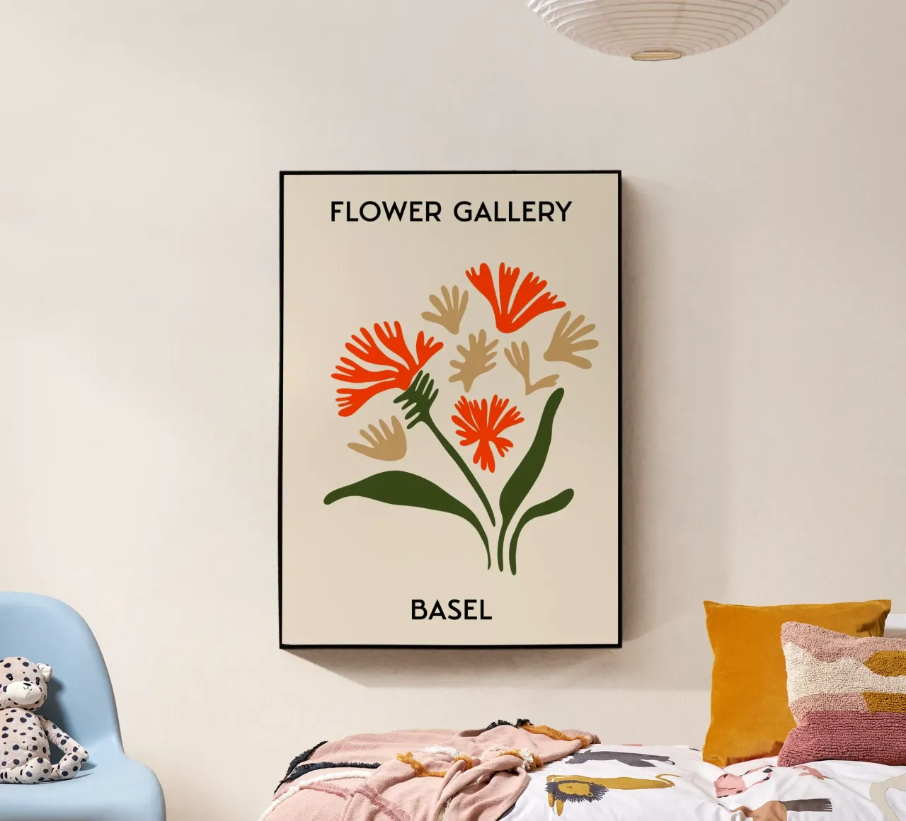Basel Flower Gallery Impresión abstracta de flores rojas metacrilato de homdeco