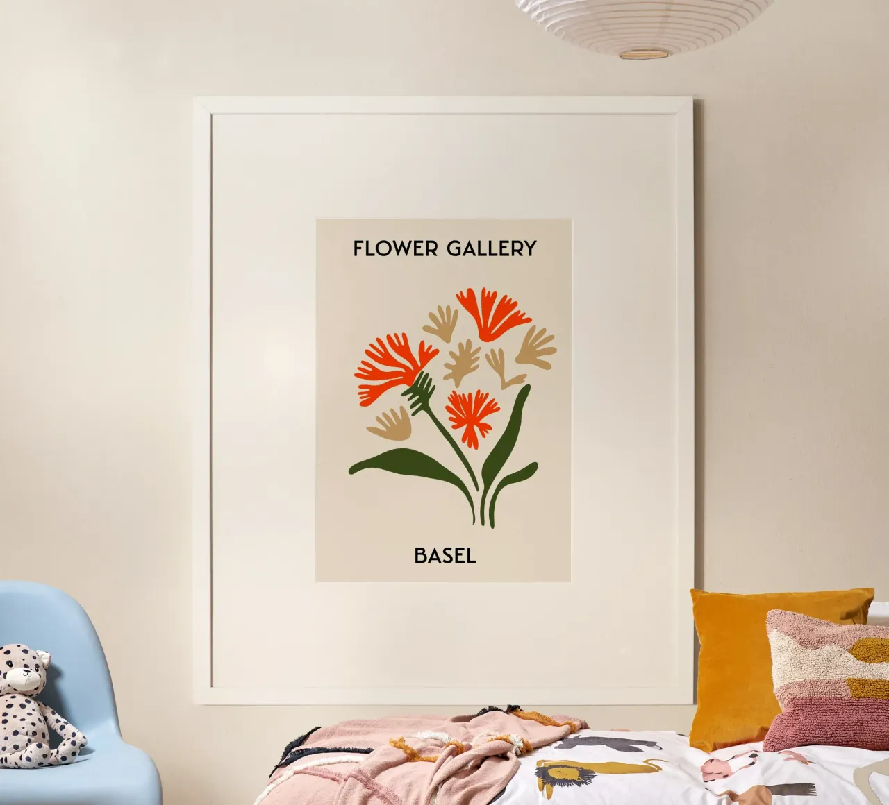 Basel Flower Gallery Abstract Red Blooms Print hahnemühle by homdeco
