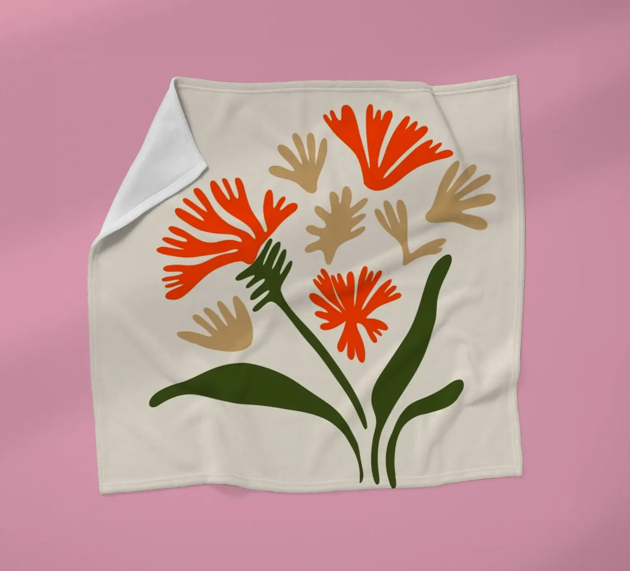 Basel Flower Gallery Abstract Red Blooms Print fleece blanket by homdeco