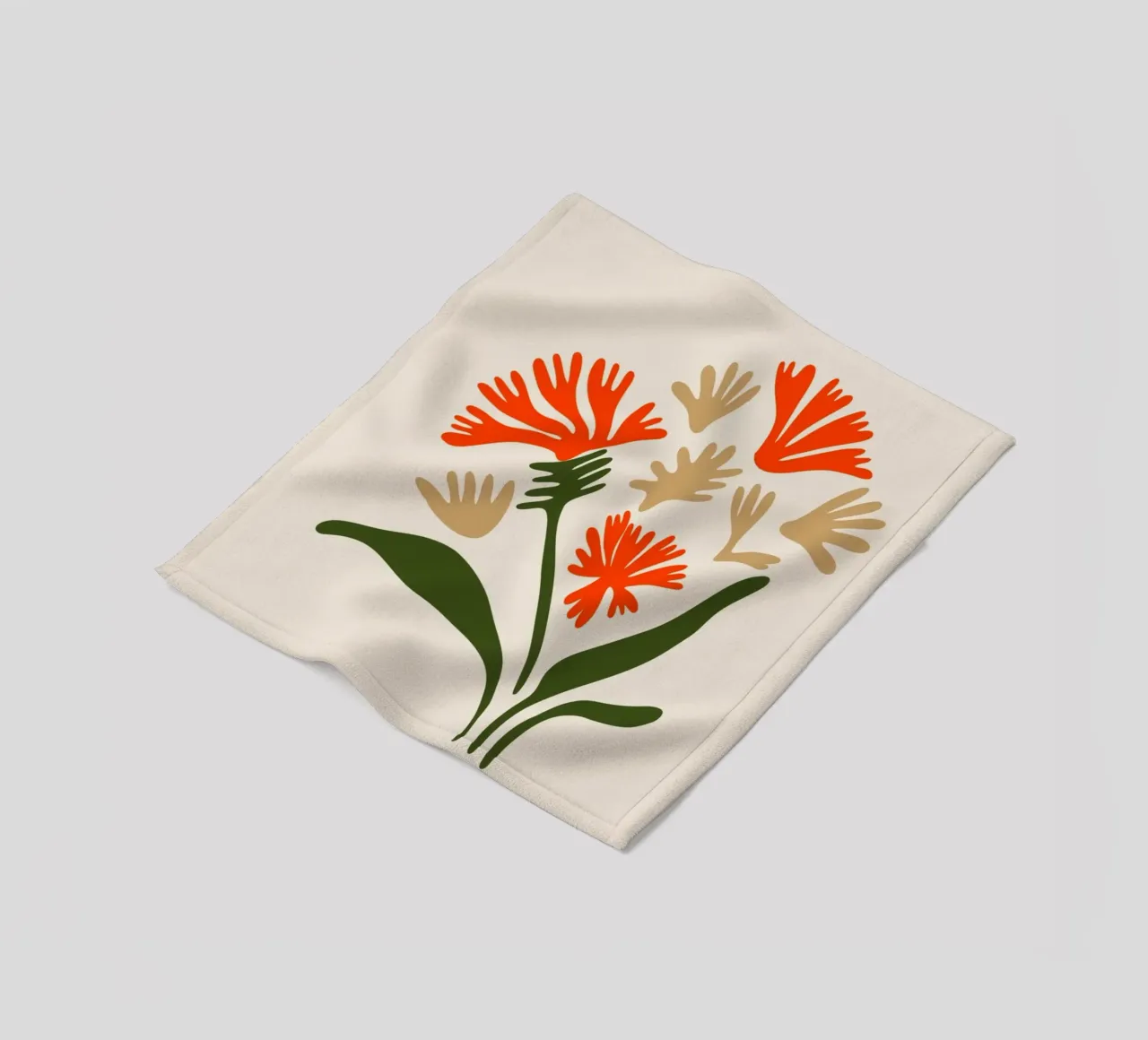 Basel Flower Gallery Abstract Red Blooms Print fleece blanket by homdeco