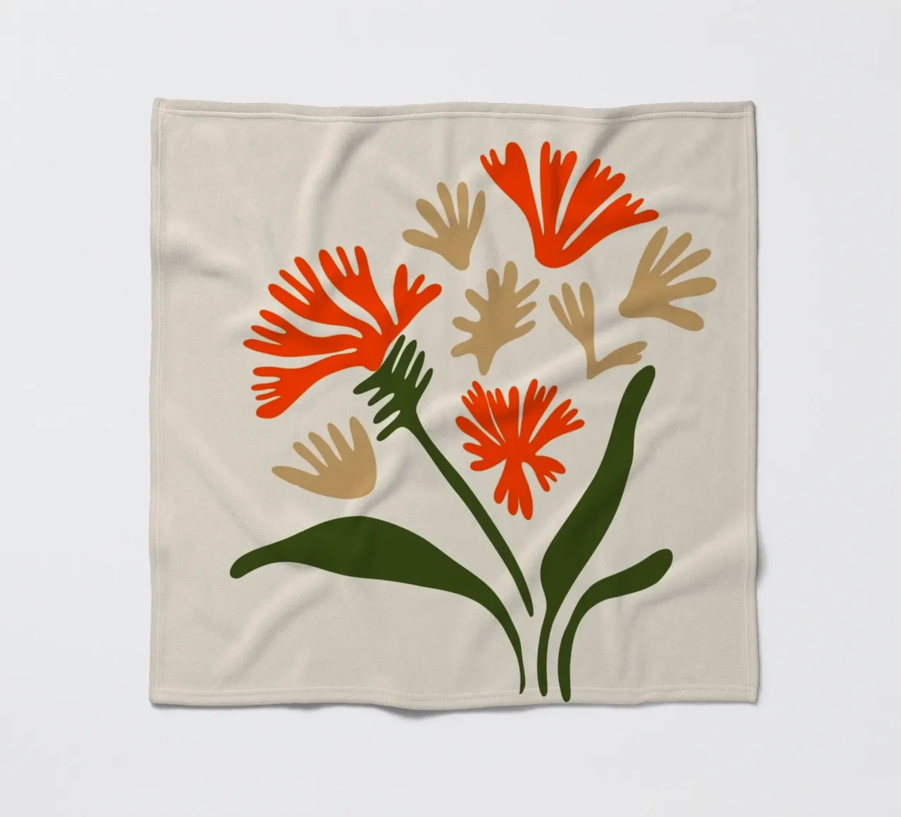 Basel Flower Gallery Abstract Red Blooms Print fleece blanket by homdeco