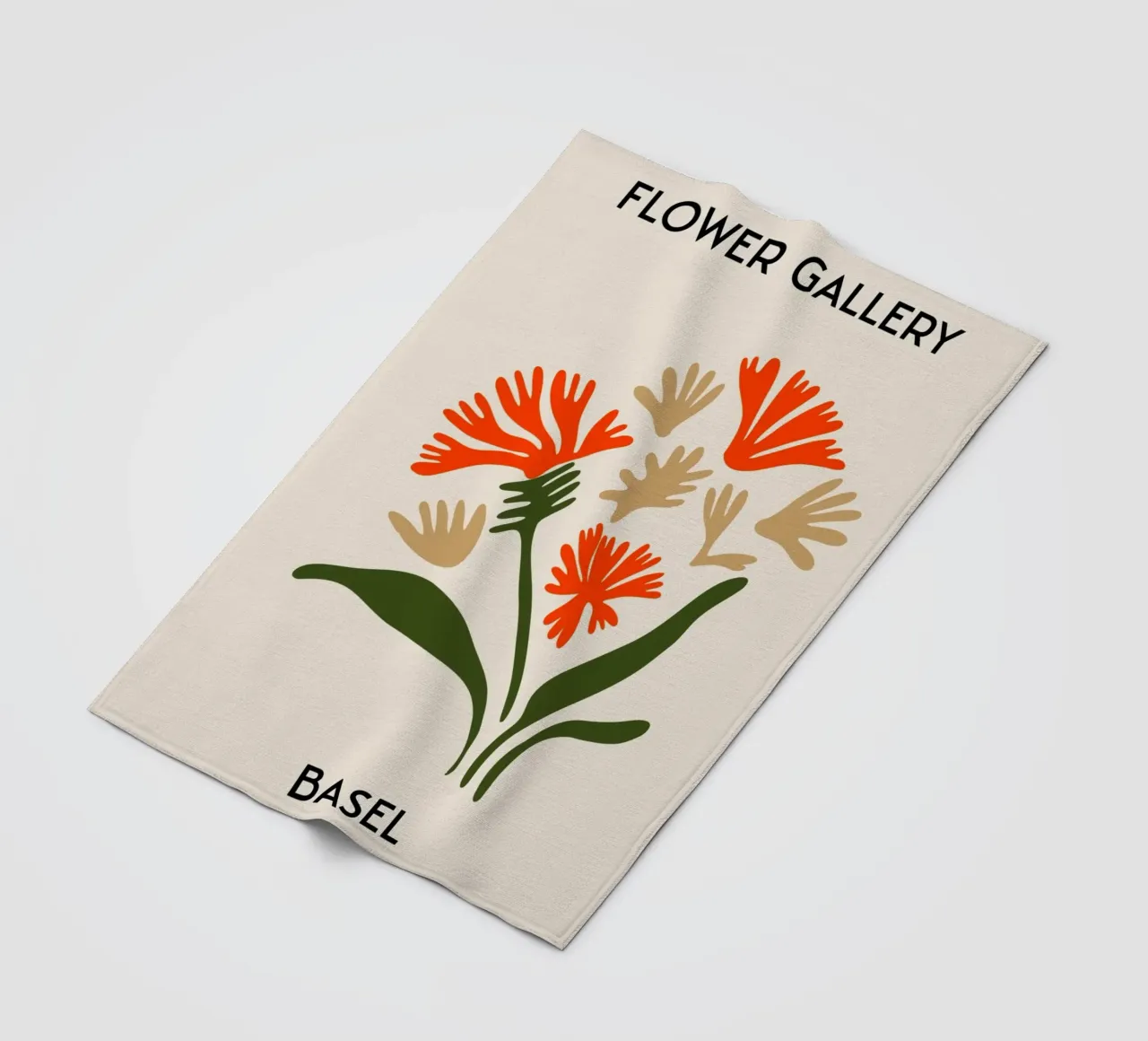Basel Flower Gallery Abstract Red Blooms Print fleece blanket by homdeco