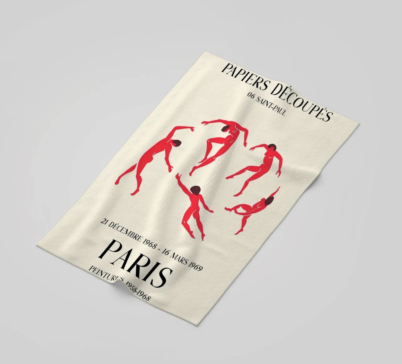 Matisse Papiers Découpés Dancers Paris Print beach towel by homdeco