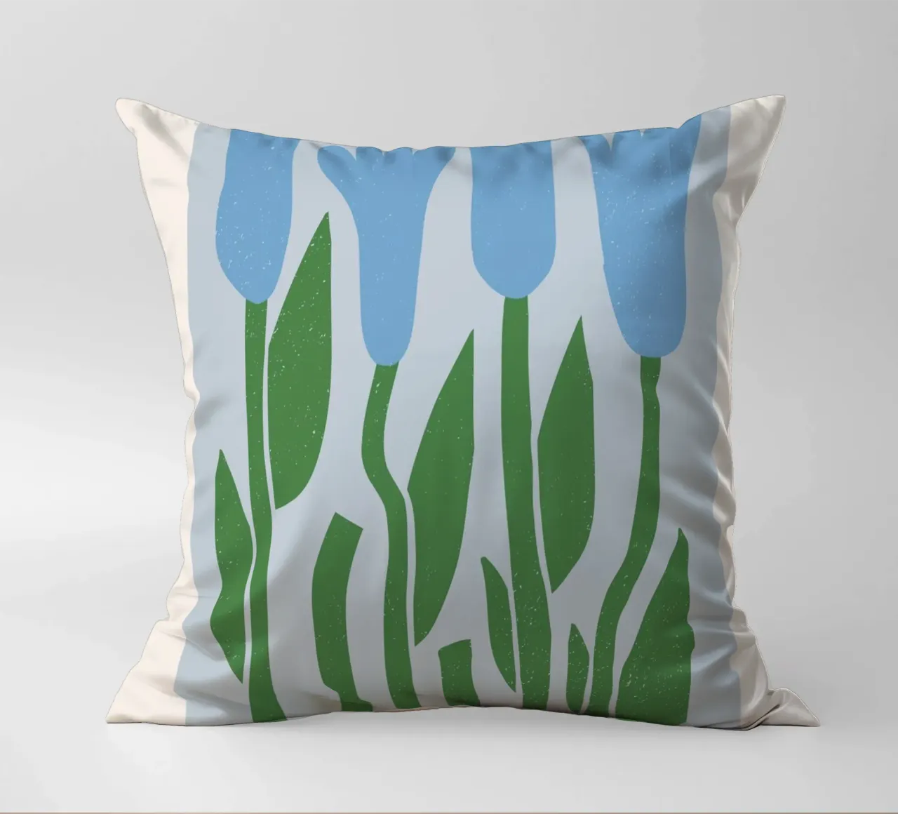 Lisbon Flower Market Blue Tulips Print - Botanical decorative cushion by homdeco