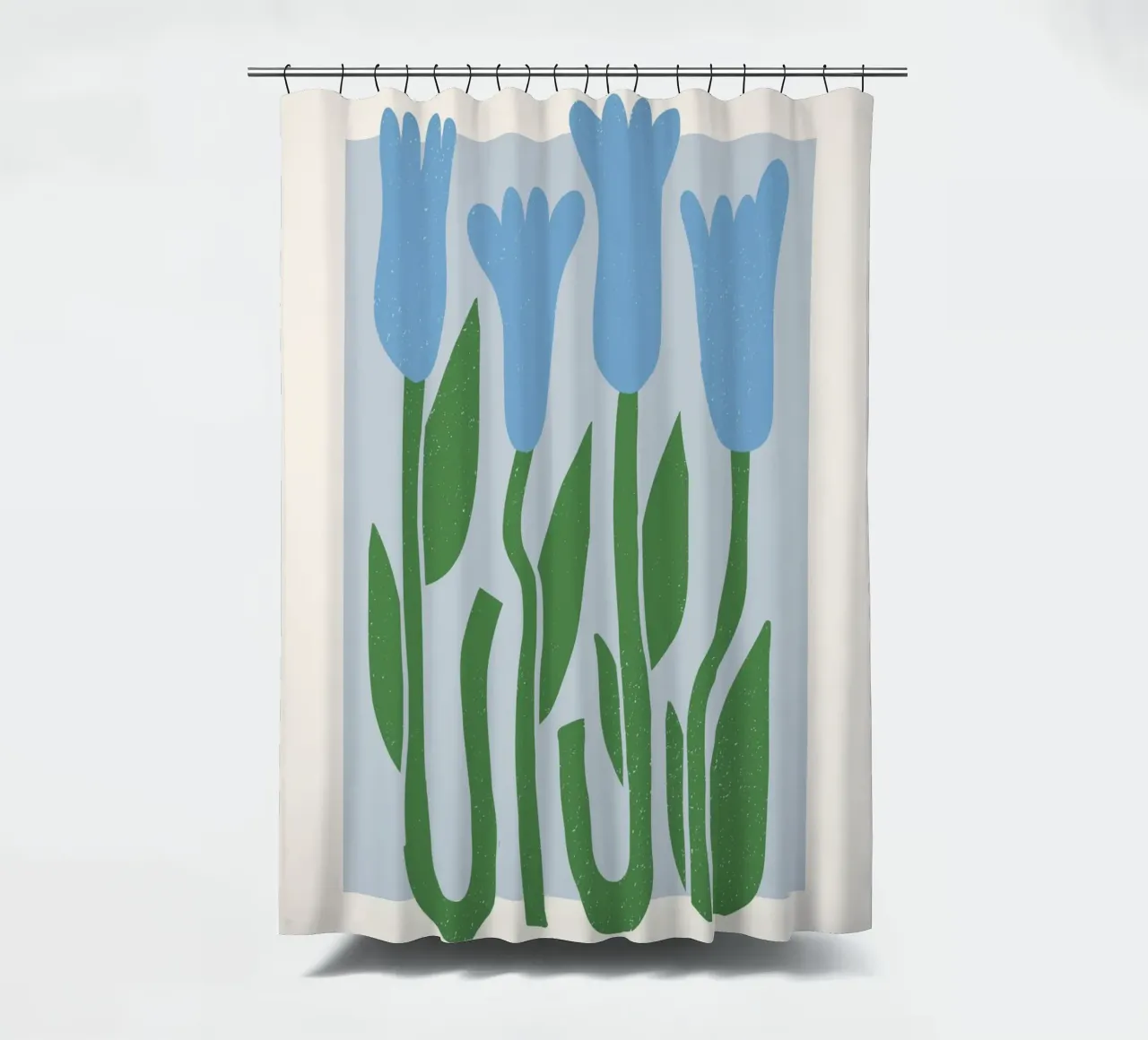 Lisbon Flower Market Blue Tulips Print - Botanical shower curtain by homdeco