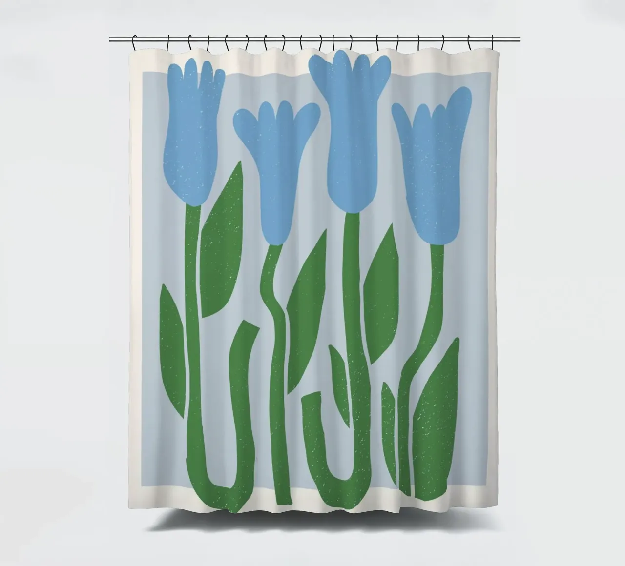 Lisbon Flower Market Blue Tulips Print - Botanical shower curtain by homdeco