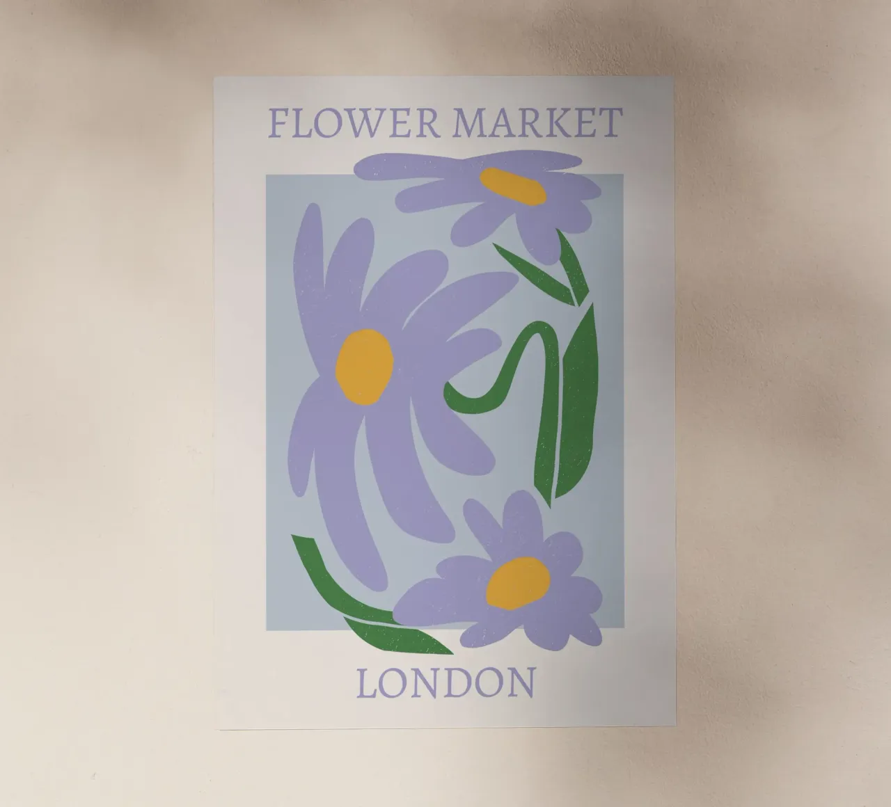 Mercato dei fiori di Londra Stampa margherite viola - Floreale astratto pellicola backlit da homdeco