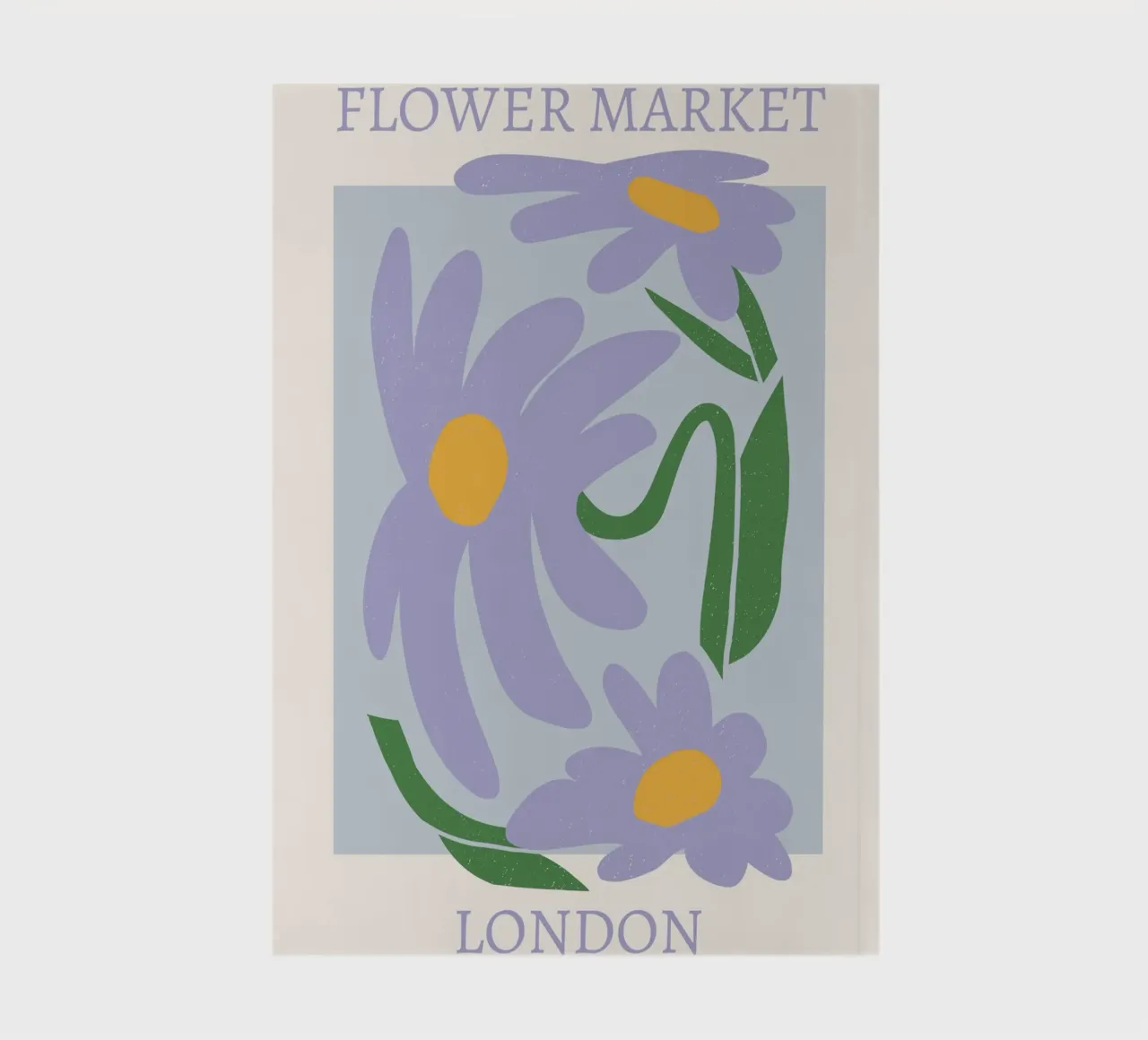 London Flower Market Purple Daisies Print - Abstract Floral notebook by homdeco