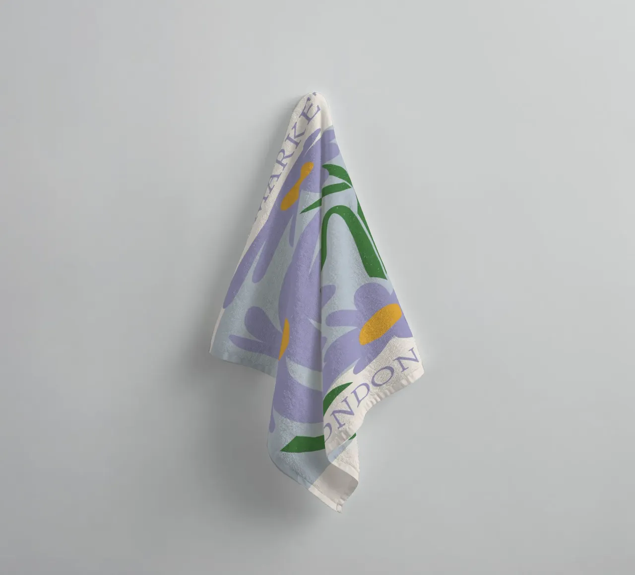 London Flower Market Purple Daisies Print - Abstract Floral towel by homdeco