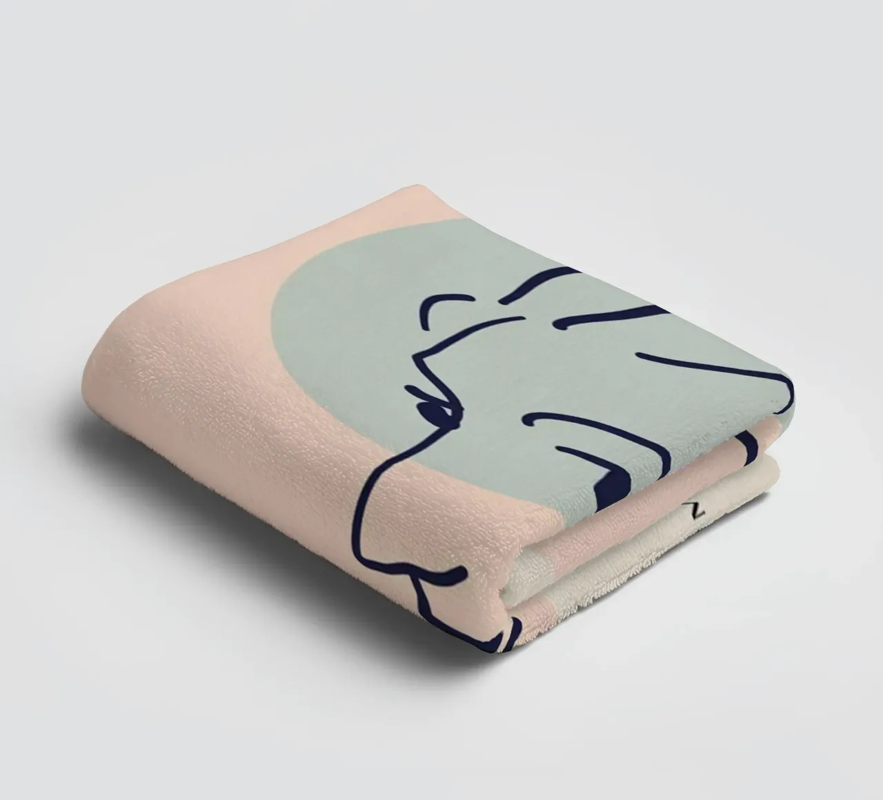 Nice France Côte d'Azur Abstract Face Print towel by homdeco