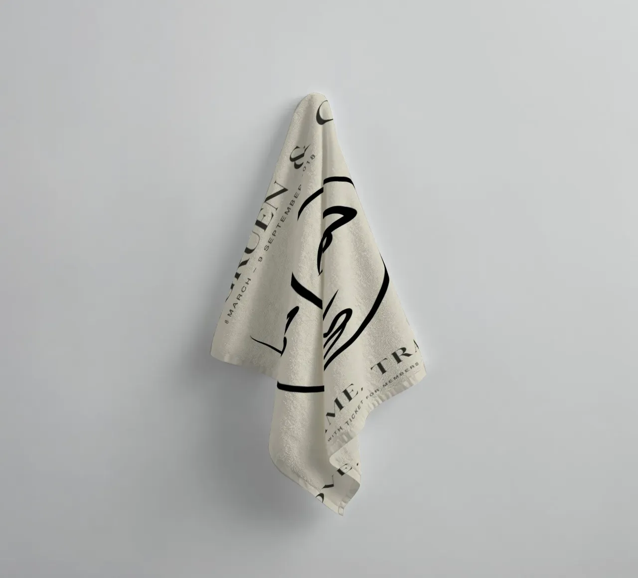 Abstract Face Line Art Berggruen Exhibition Print towel by homdeco