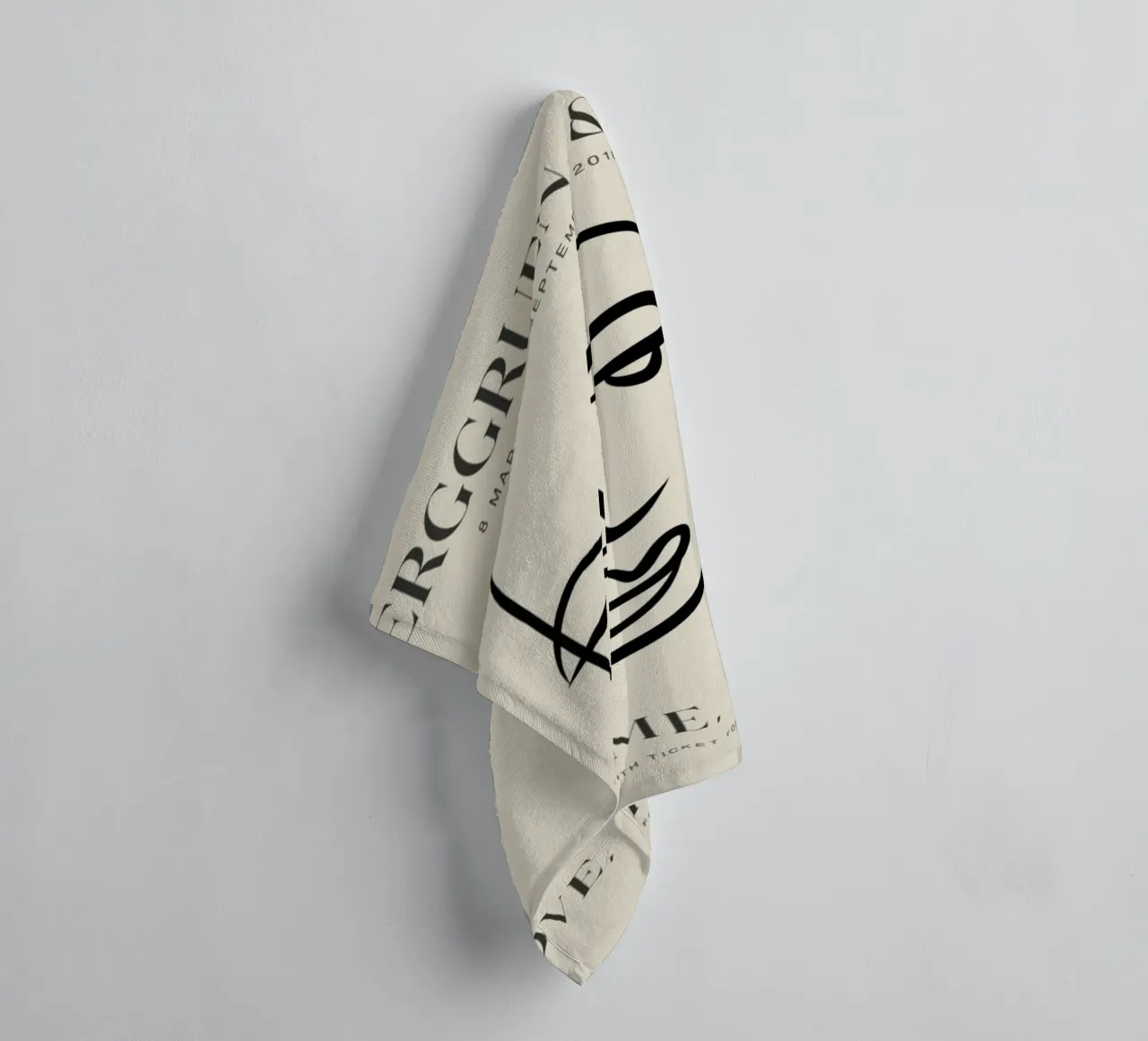 Abstract Face Line Art Berggruen Exhibition Print towel by homdeco