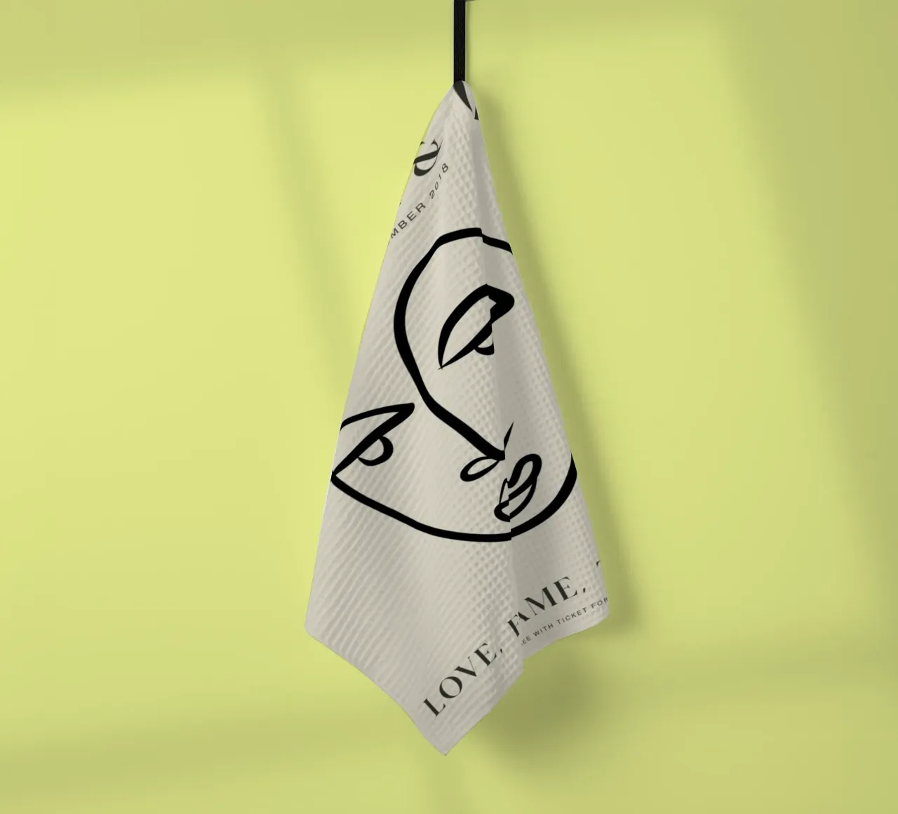 Abstract Face Line Art Berggruen Exhibition Print tea towel by homdeco