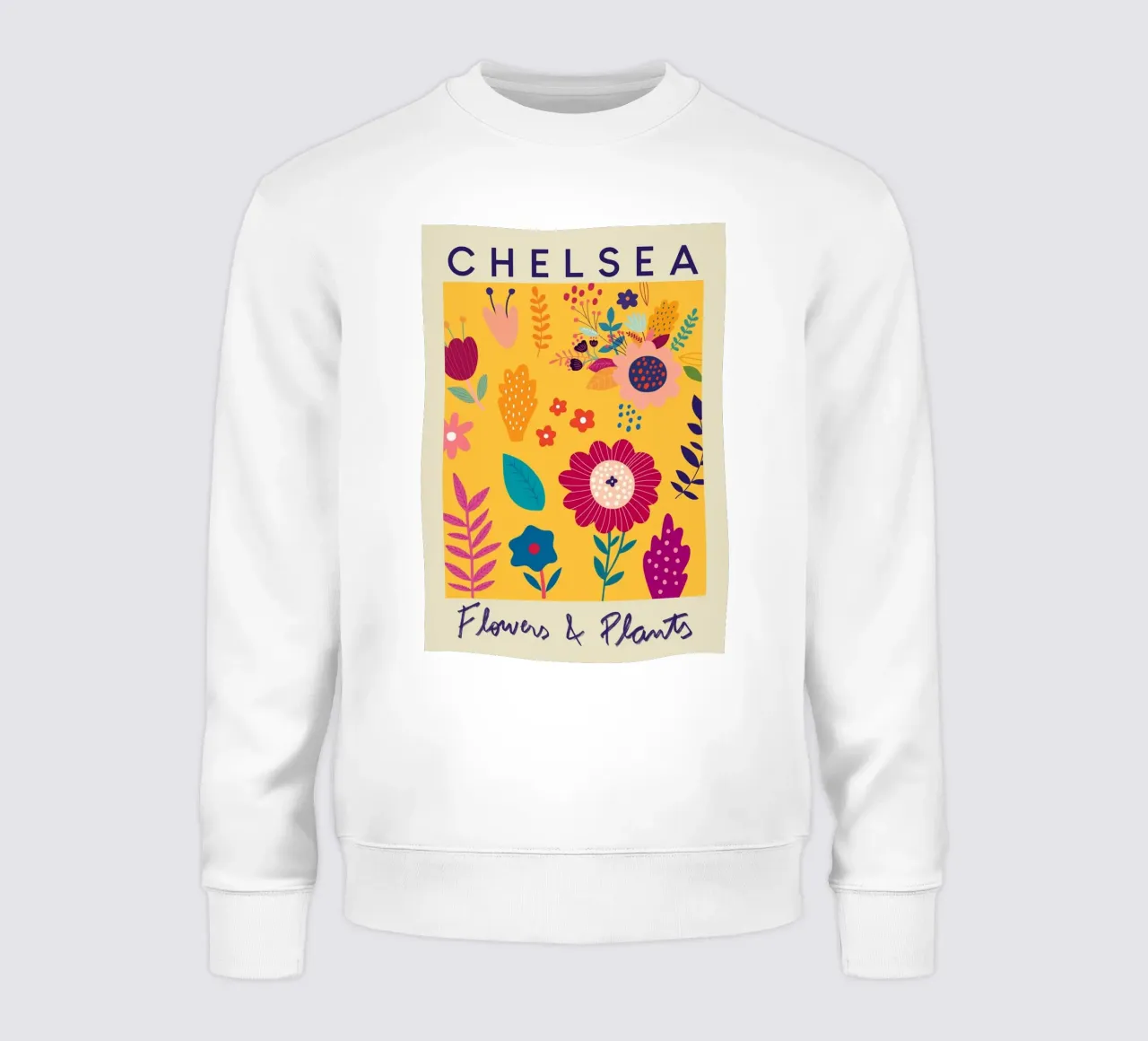 Chelsea Flowers & Plants - Vibrant Folk Art Floral sweatshirt by homdeco