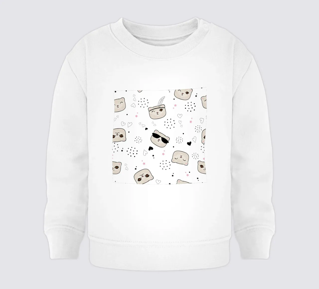 Cute kitten seamless pattern baby sweatshirt by gulsengunel