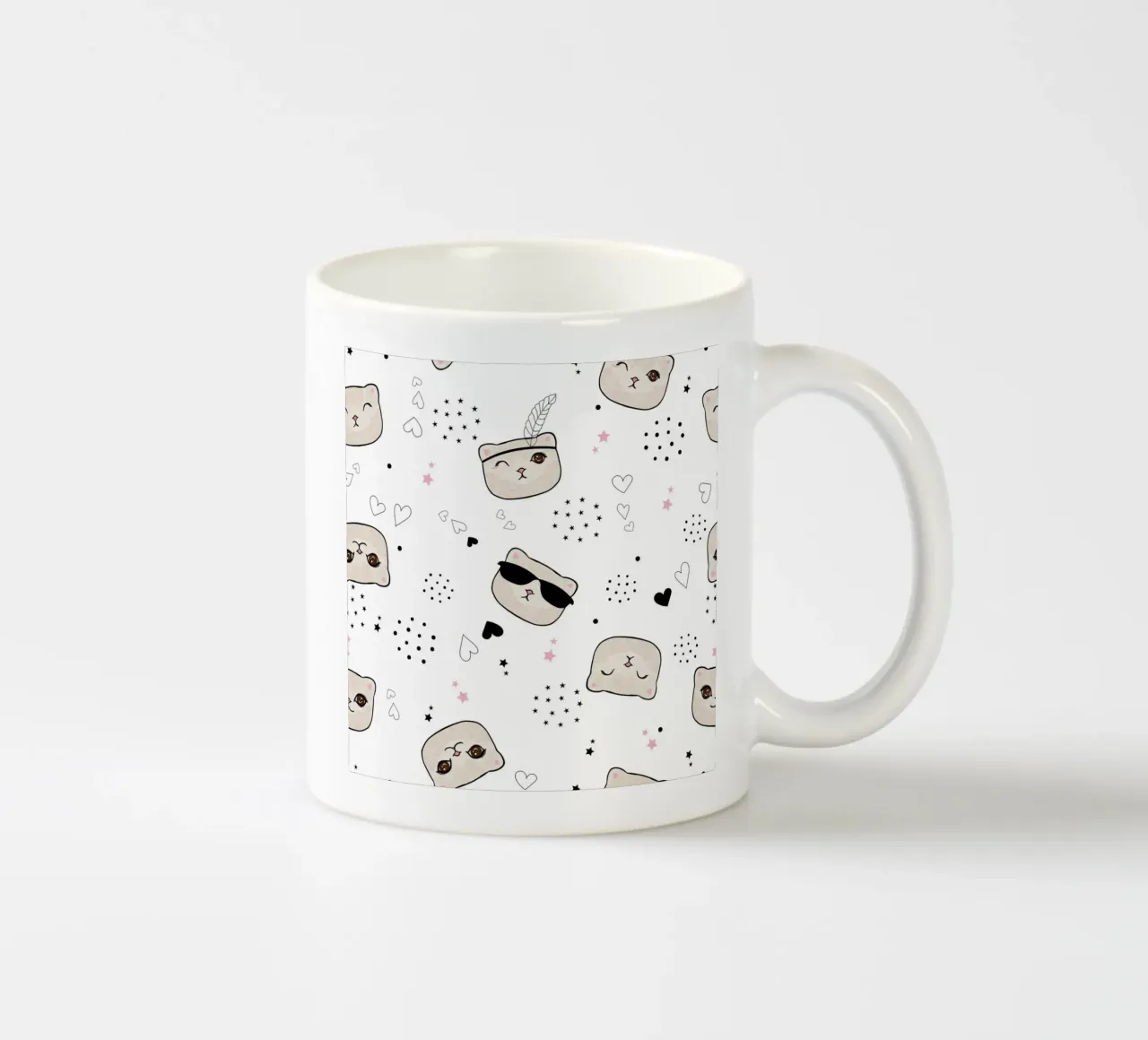 Modello senza cuciture di un gattino carino tazza in ceramica da gulsengunel