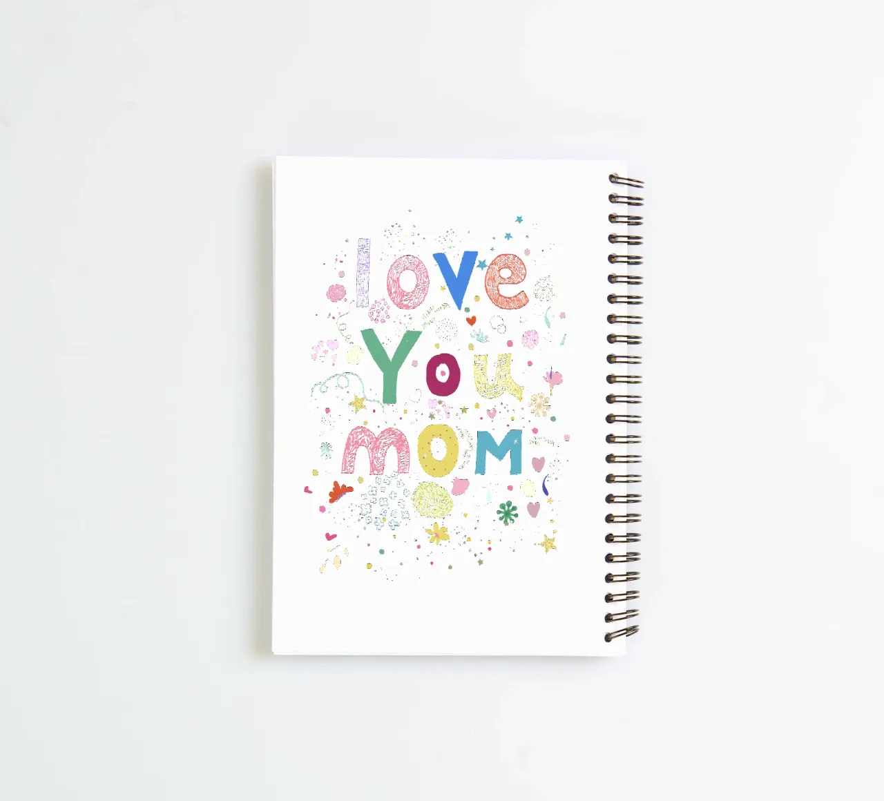 Texte de l'amour de maman avec des coeurs et des fleurs carnet à spirale de gulsengunel
