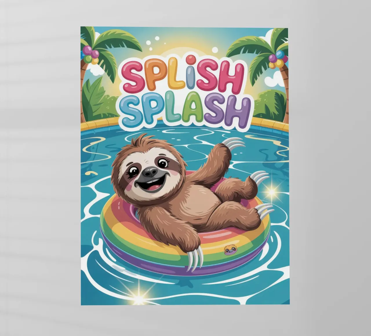Sloth bath, summer holidays, splish splash backlit film by SlothStella
