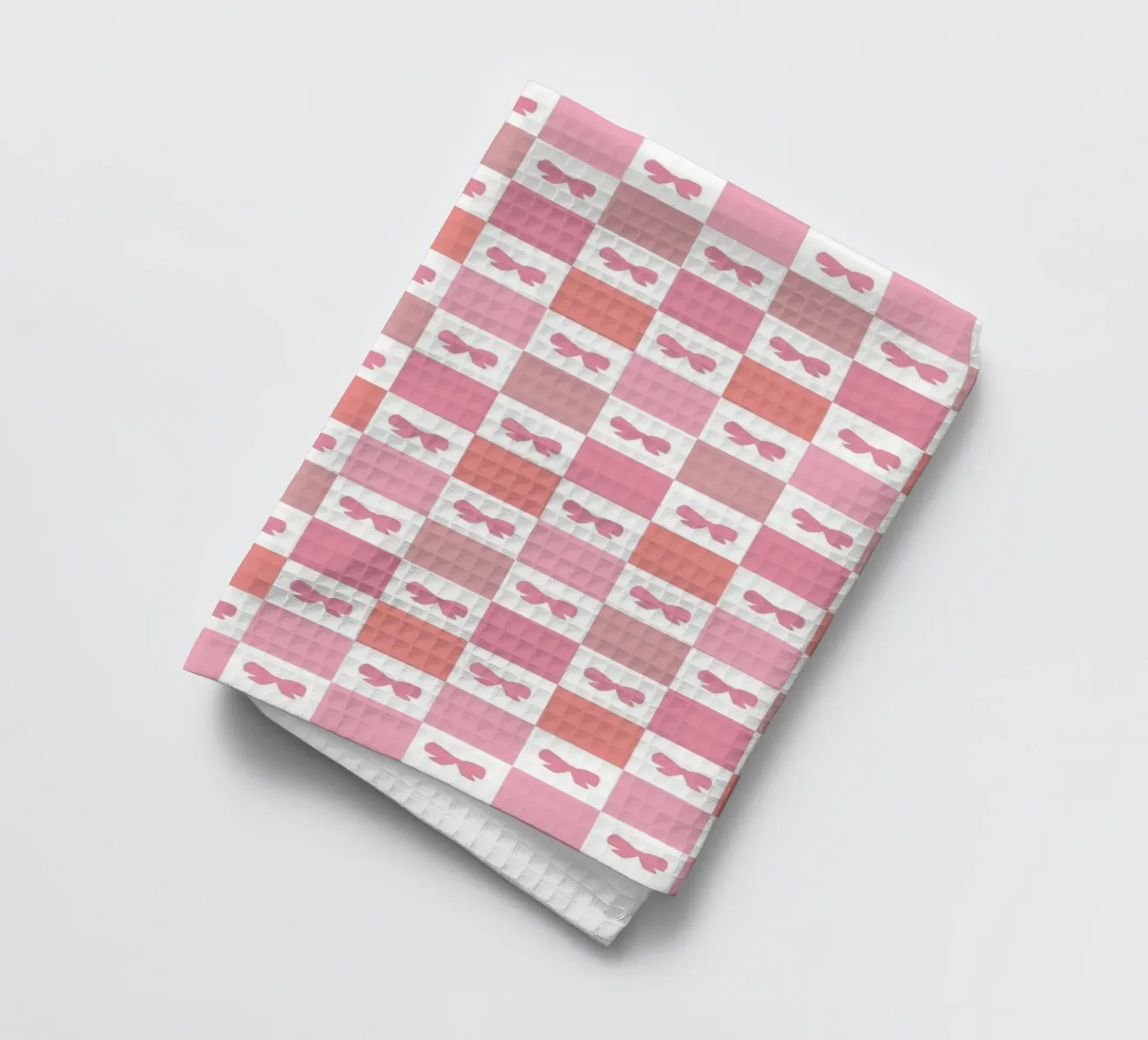Mignon motif écossais rose avec nœuds torchon de gulsengunel