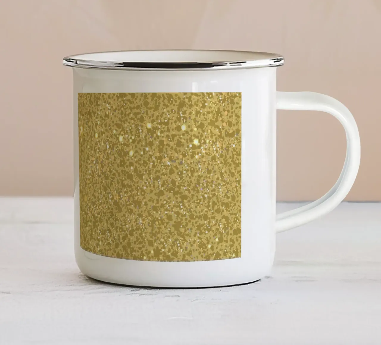 Striscione con glitter oro tazza in smalto da gulsengunel