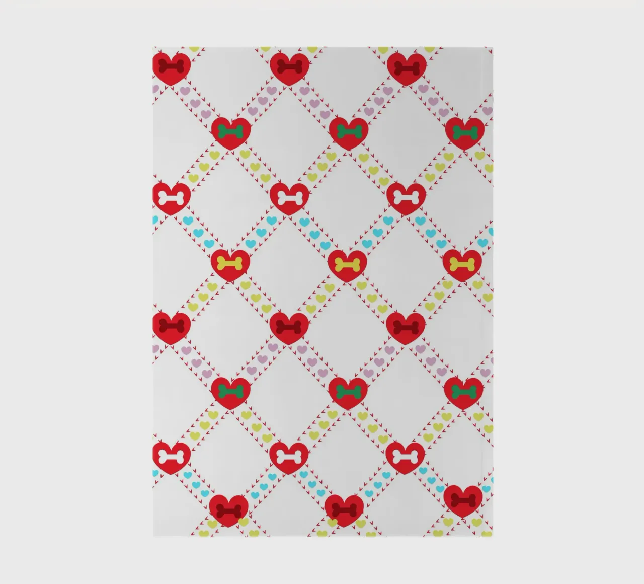 Plaid with bones and hearts notebook by gulsengunel