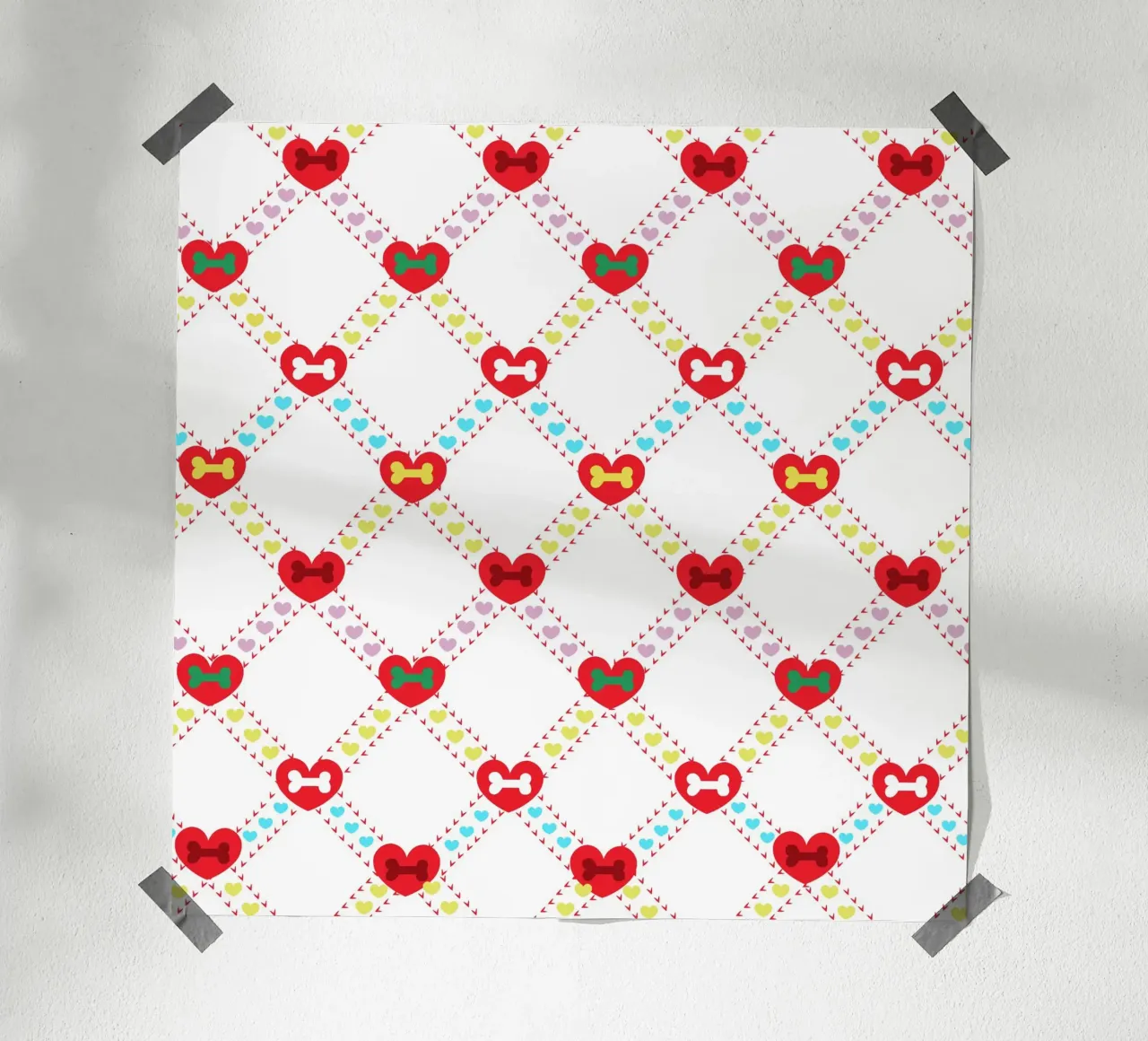 Plaid con ossa e cuori poster da gulsengunel