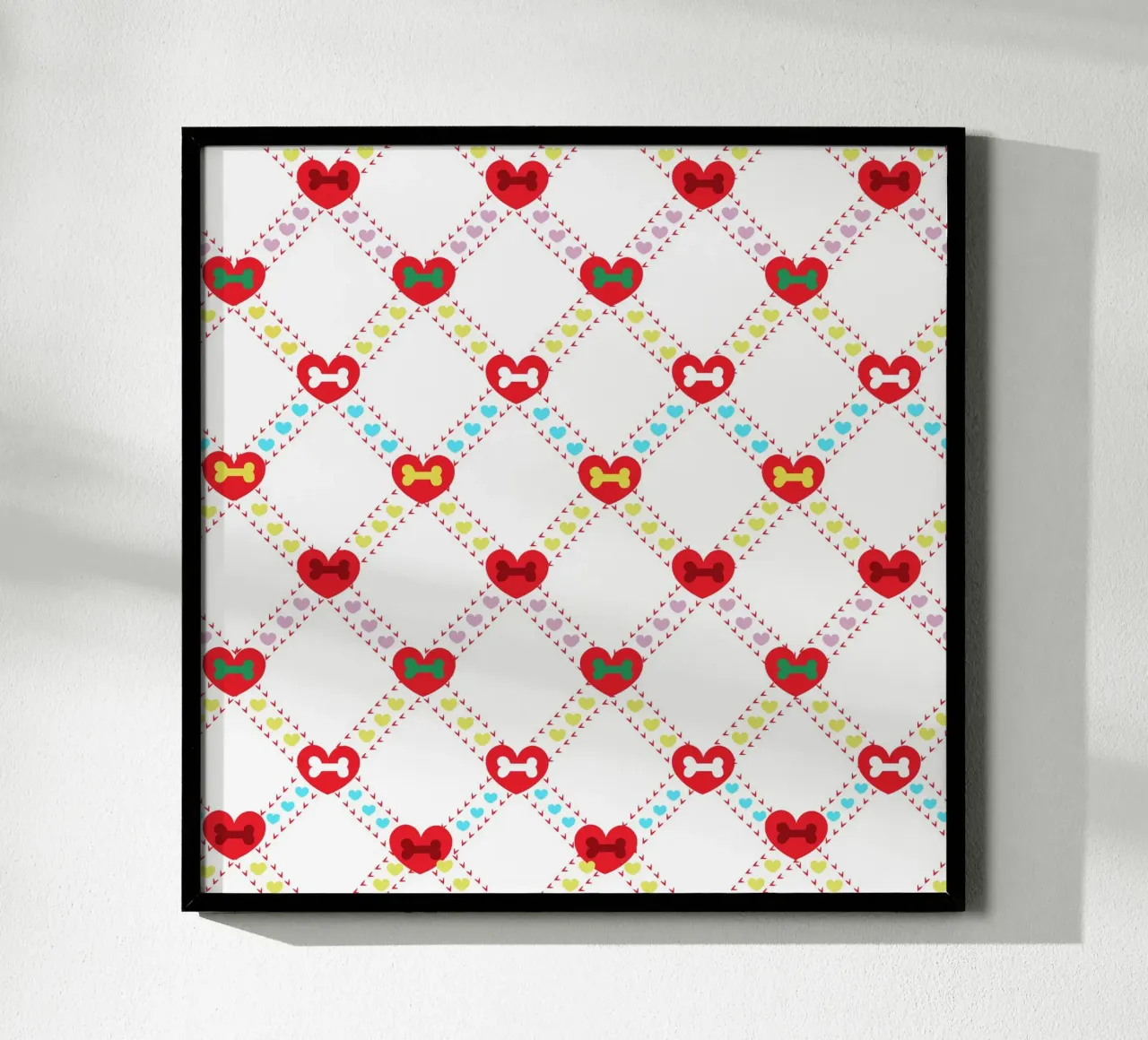 Plaid con ossa e cuori poster da gulsengunel