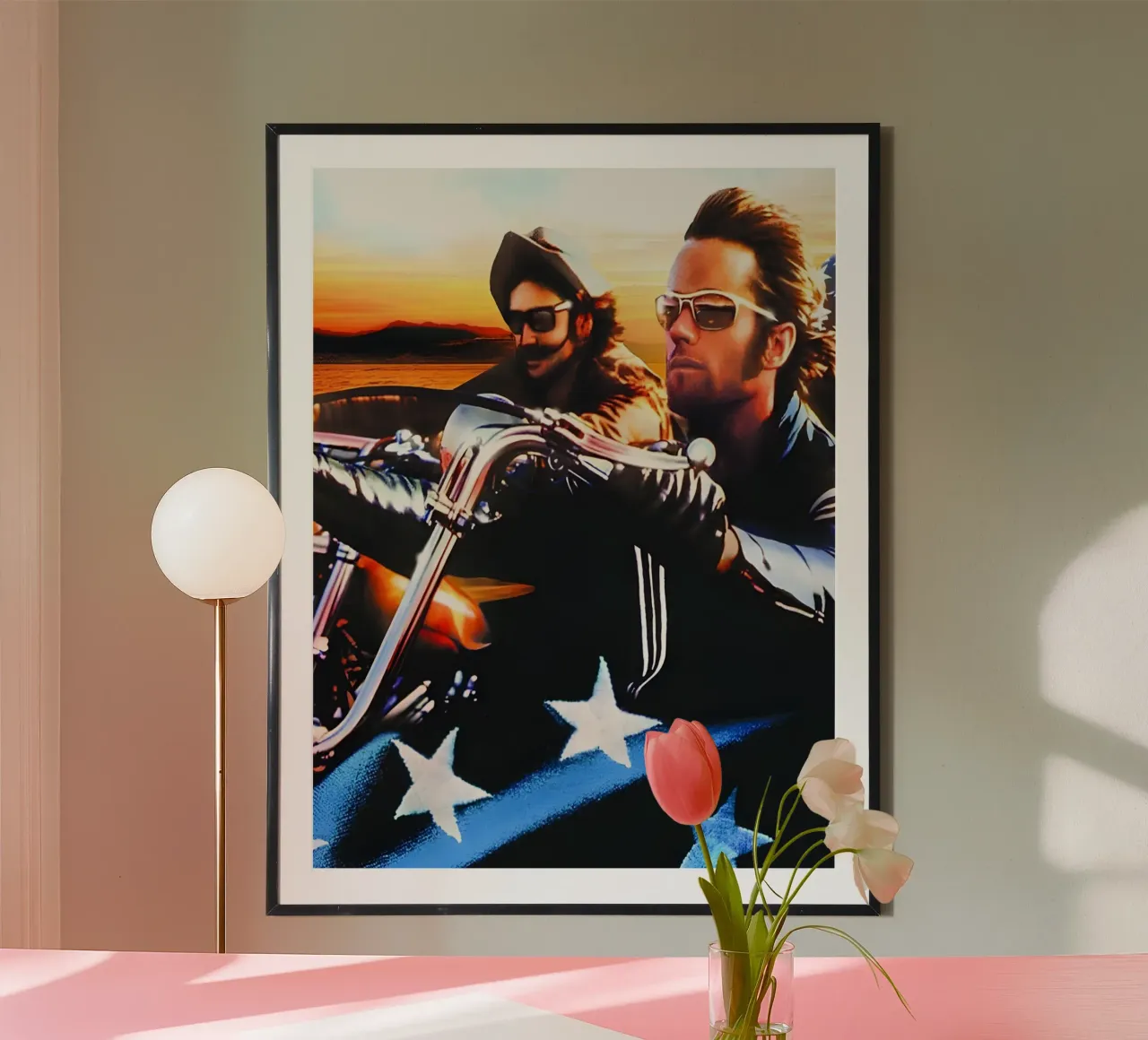 Easy Reader poster con telaio in alluminio da Low poly art