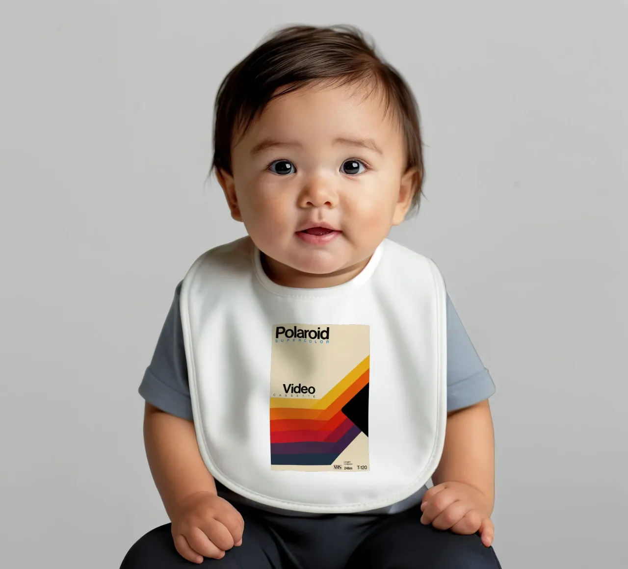 Old School VHS Poster – Supercolor Aesthetic baby bib by SMPLE