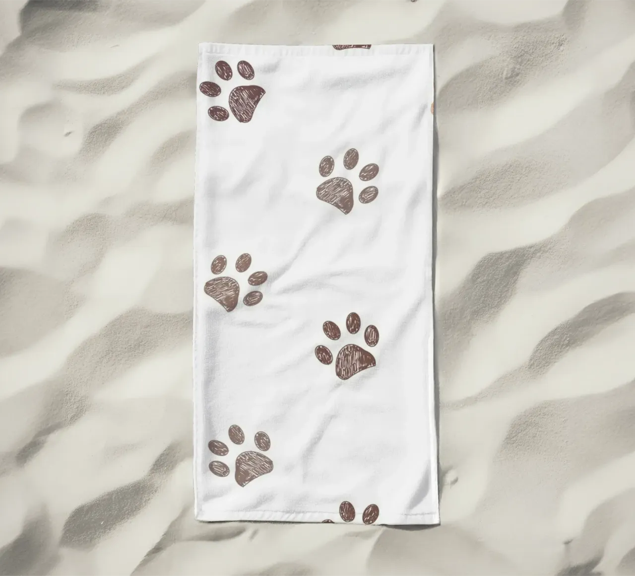 Seamless banner design paw prints beach towel by gulsengunel
