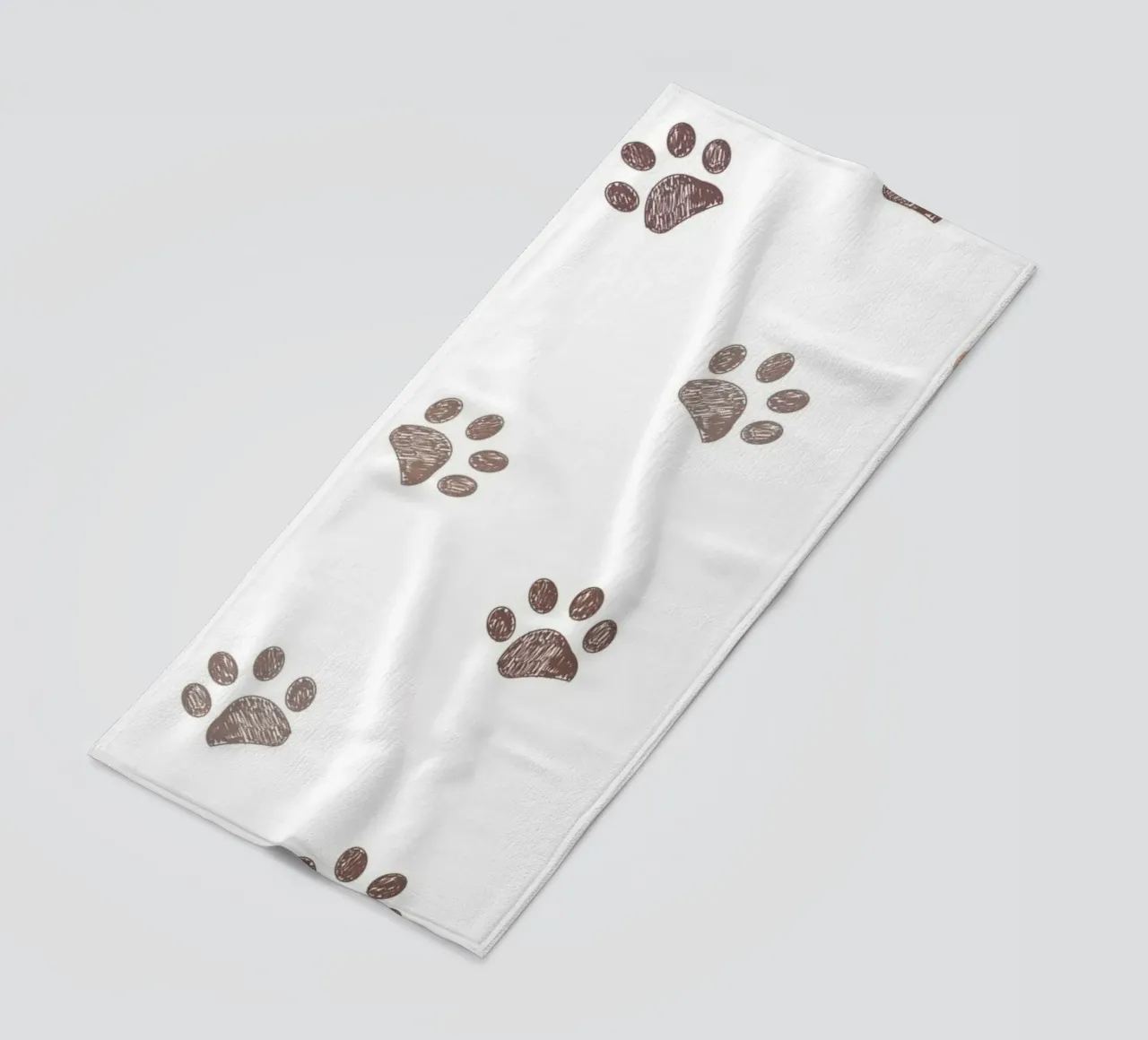 Seamless banner design paw prints beach towel by gulsengunel