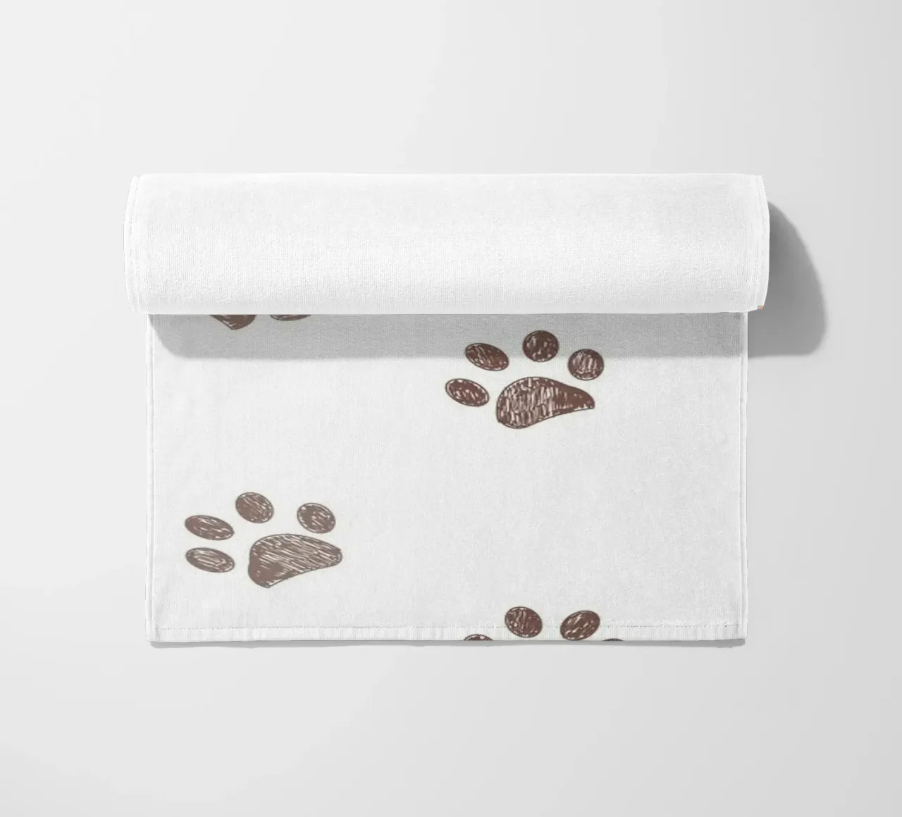 Seamless banner design paw prints beach towel by gulsengunel