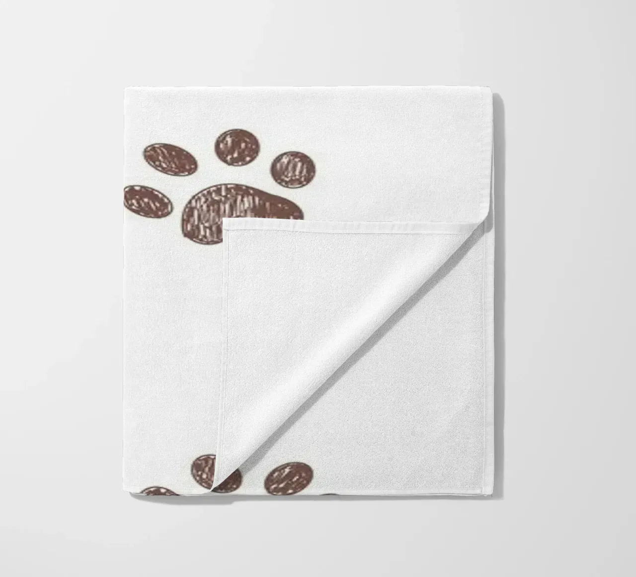 Seamless banner design paw prints beach towel by gulsengunel