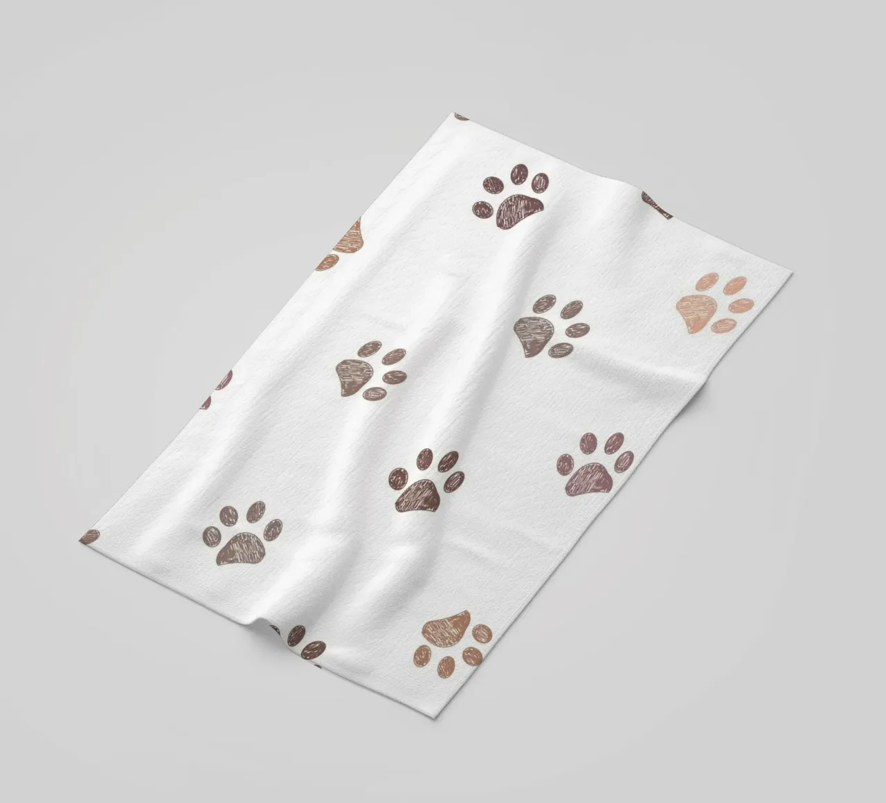Seamless banner design paw prints beach towel by gulsengunel