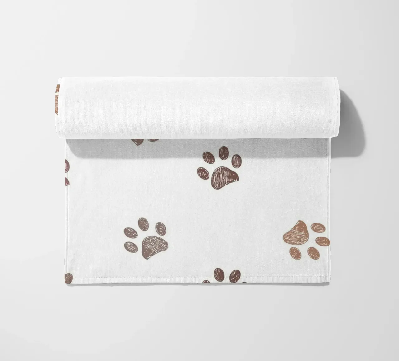 Seamless banner design paw prints beach towel by gulsengunel