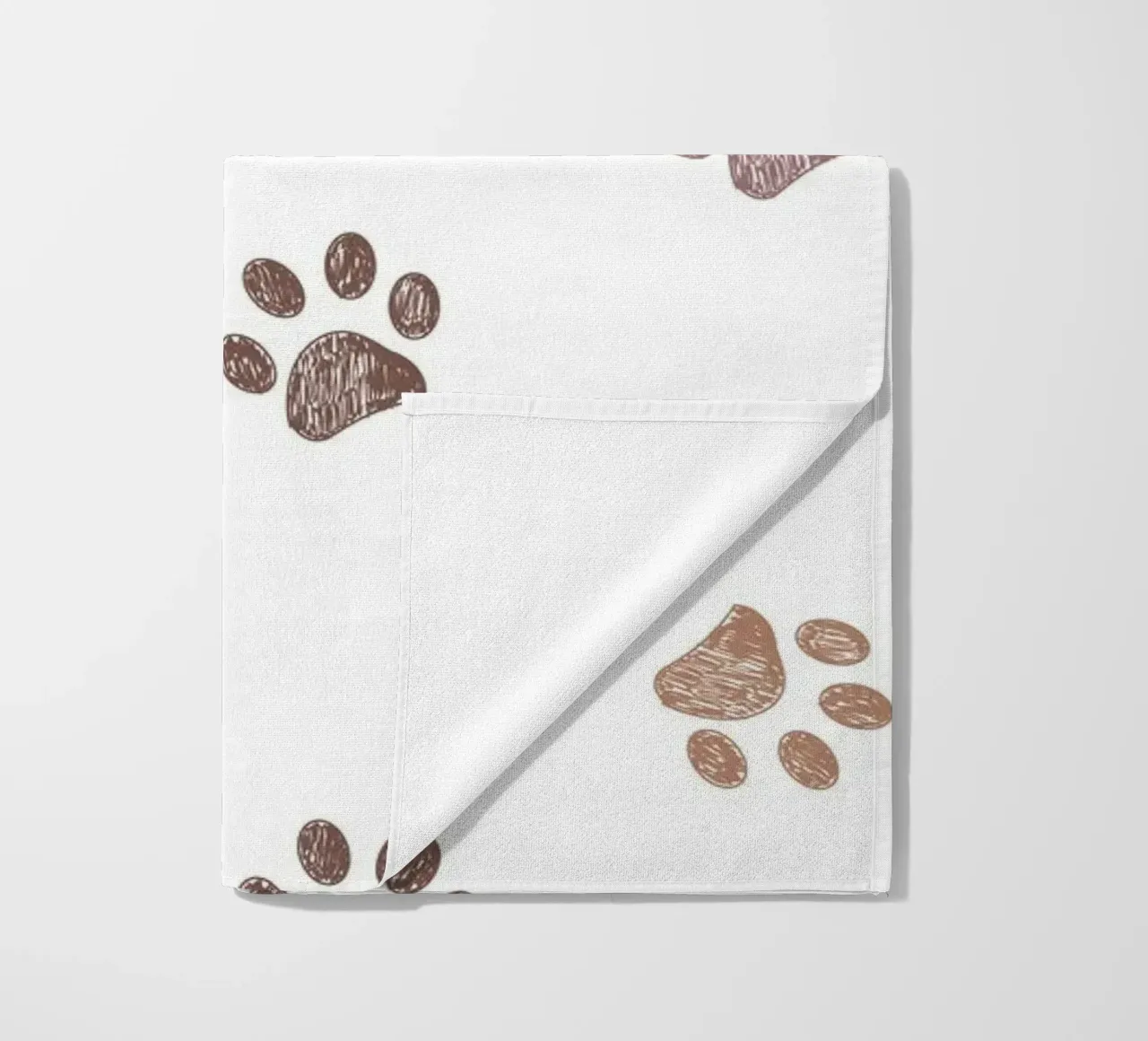 Seamless banner design paw prints beach towel by gulsengunel