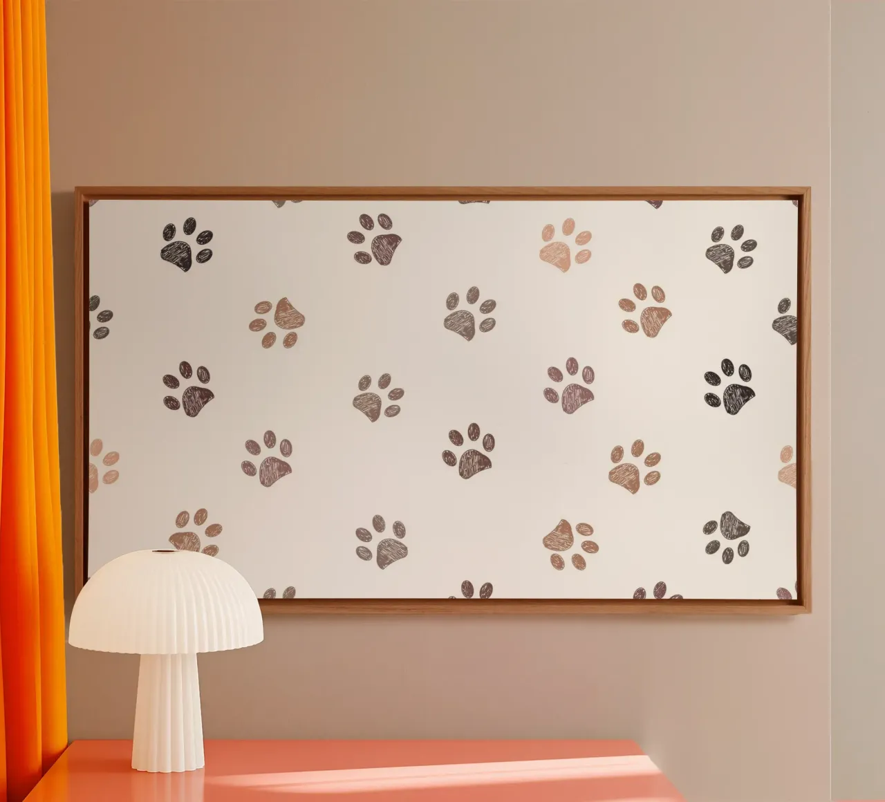 Seamless banner design paw prints canvas by gulsengunel